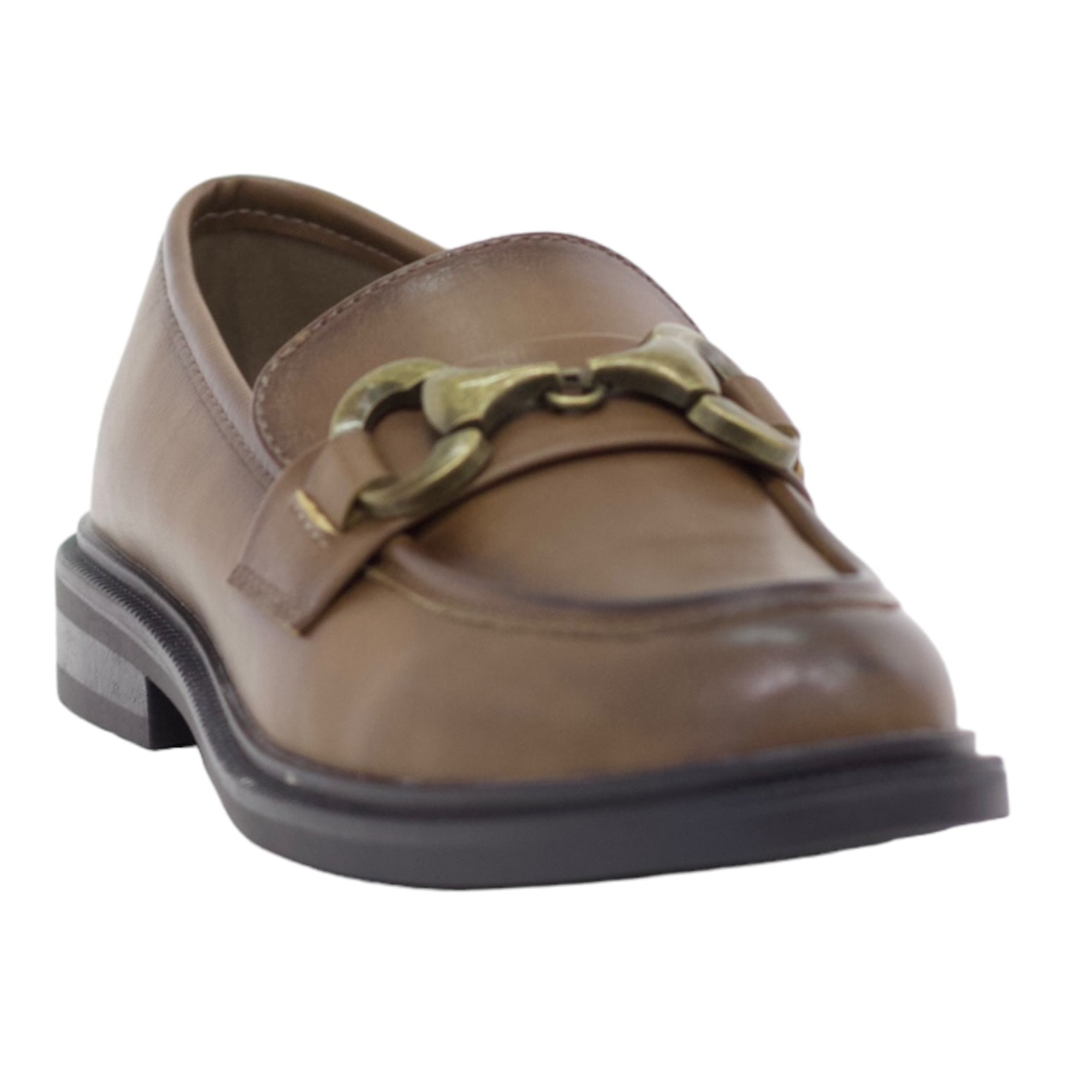 Simba gold trim brogue slip-on pu taupe