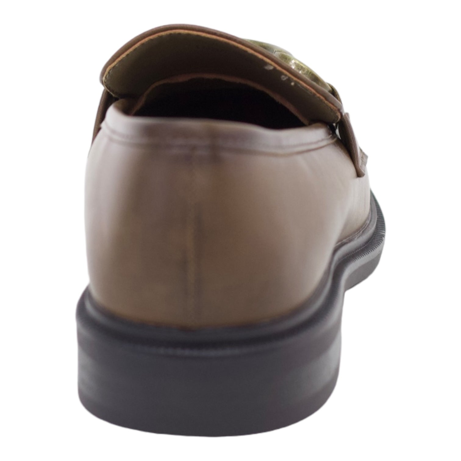 Simba gold trim brogue slip-on pu taupe