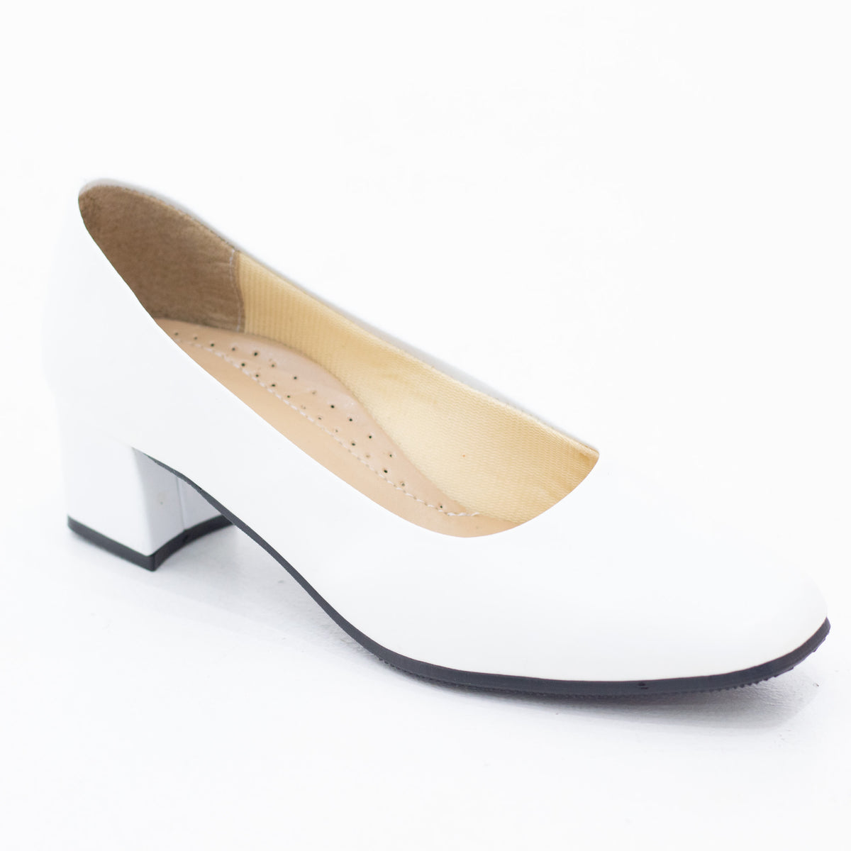 Local basic comfort 5.5cm heel court shoe ideal for school & work