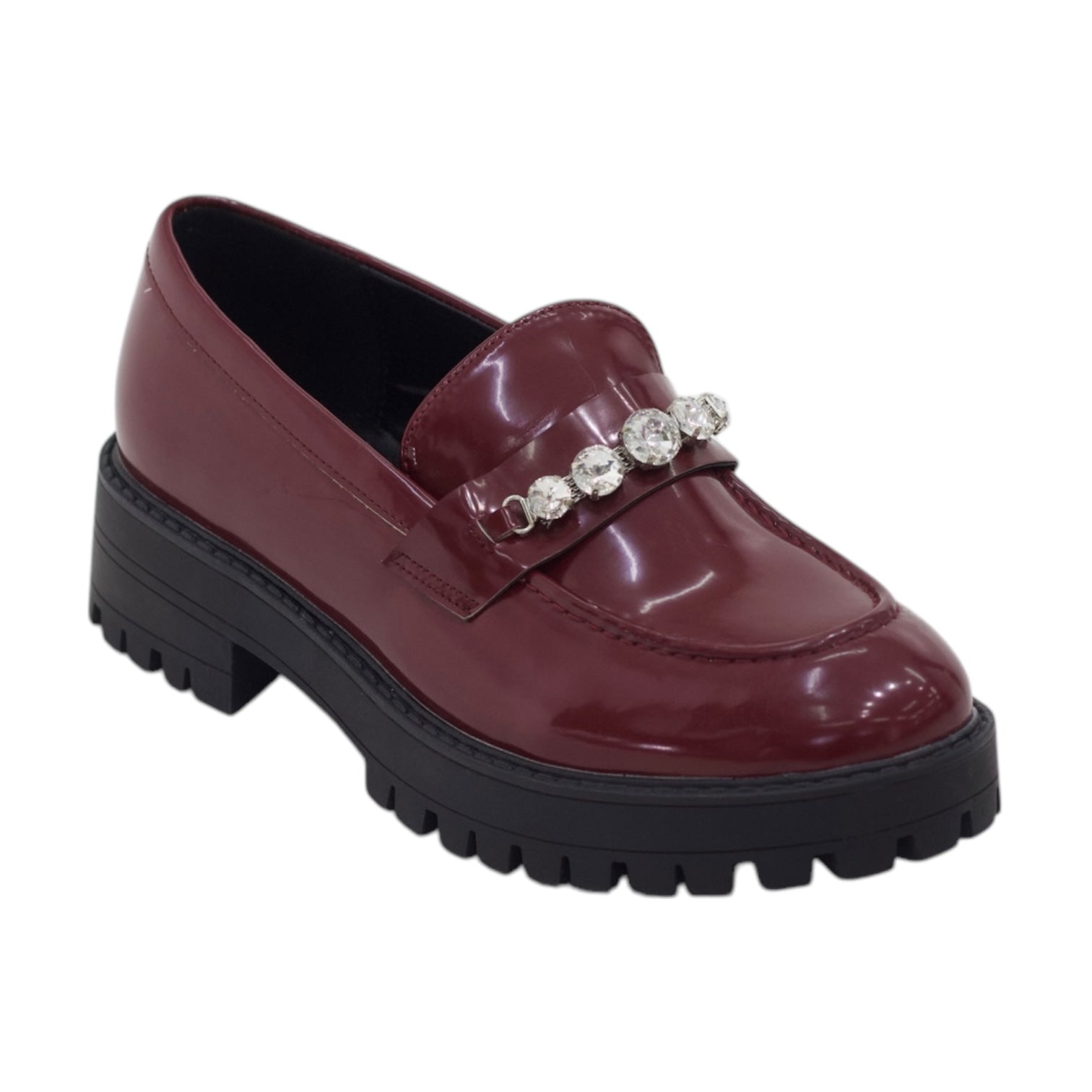 Tofa thick sole slip-on penny moc with diamante detailed