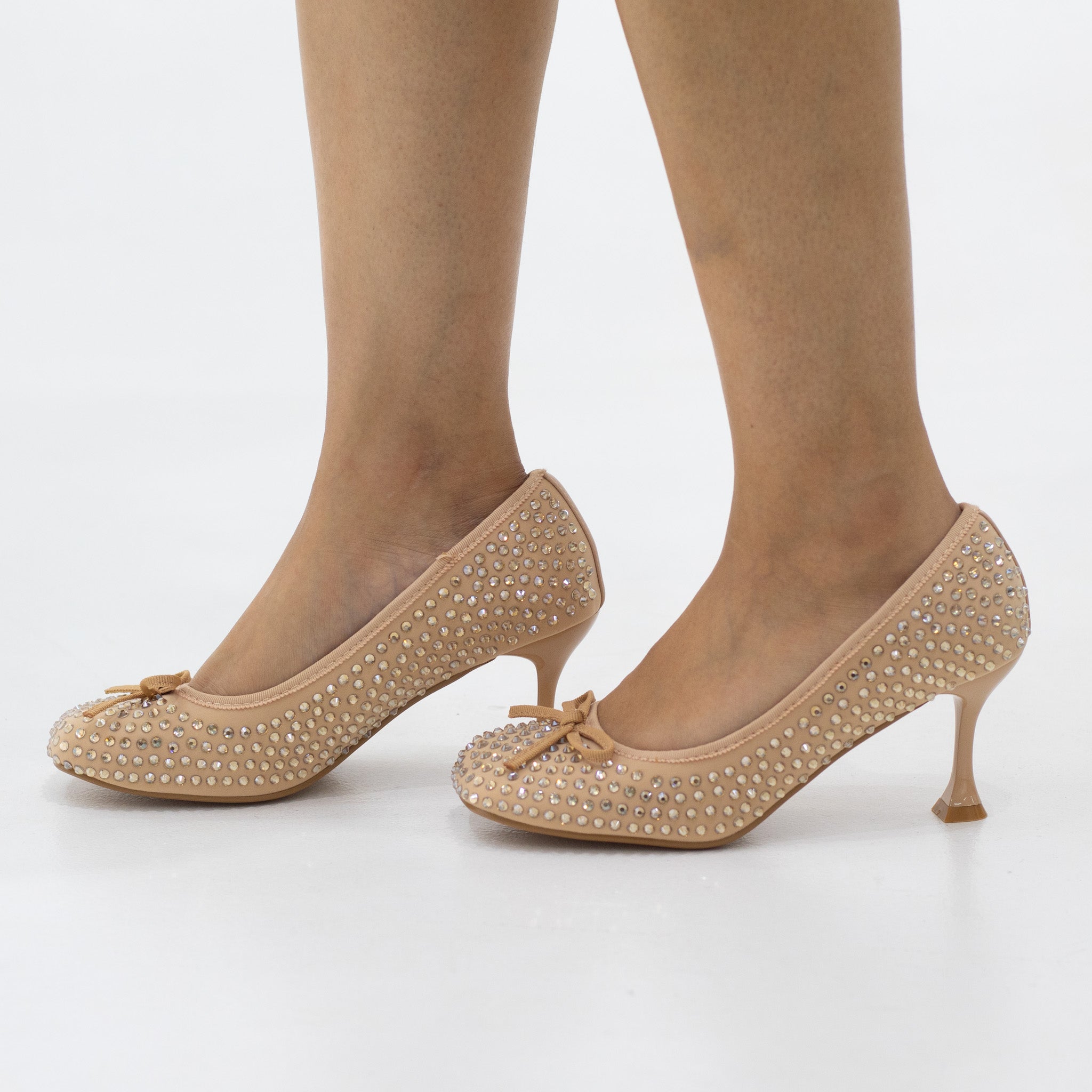 Agneta satin glamorous rhinestone adorned 7cm heel court