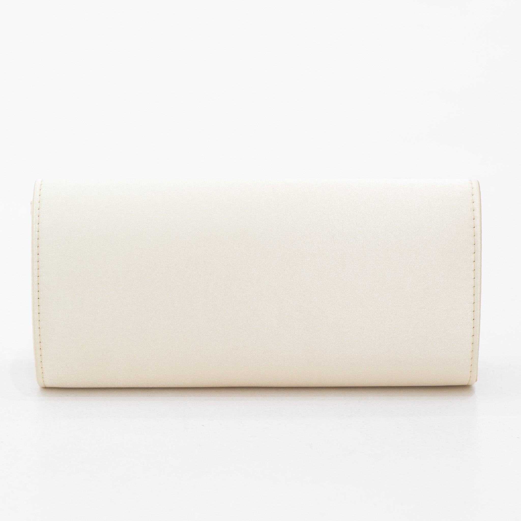 Angle diamante detail satin fabric clutch bag