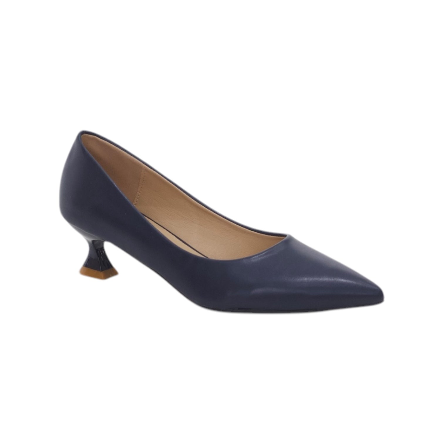 Kitten pointy toe 4.5cm heel pu court shoes
