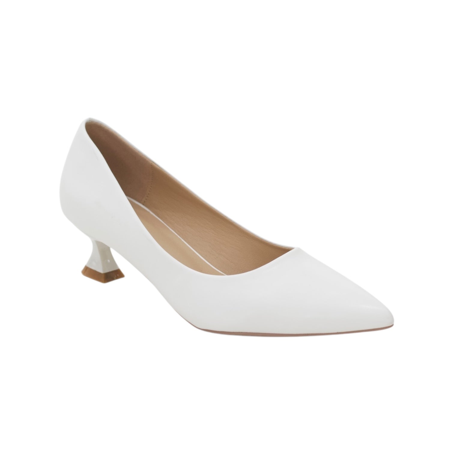 Kitten pointy toe 4.5cm heel pu court shoes