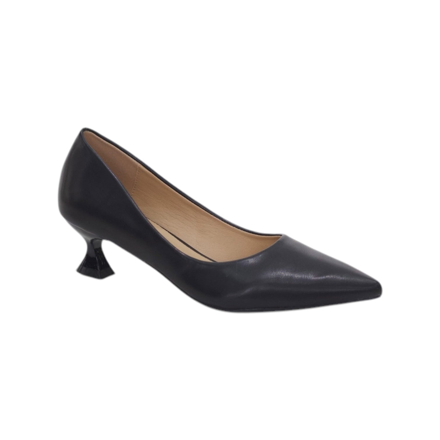 Kitten pointy toe 4.5cm heel pu court shoes