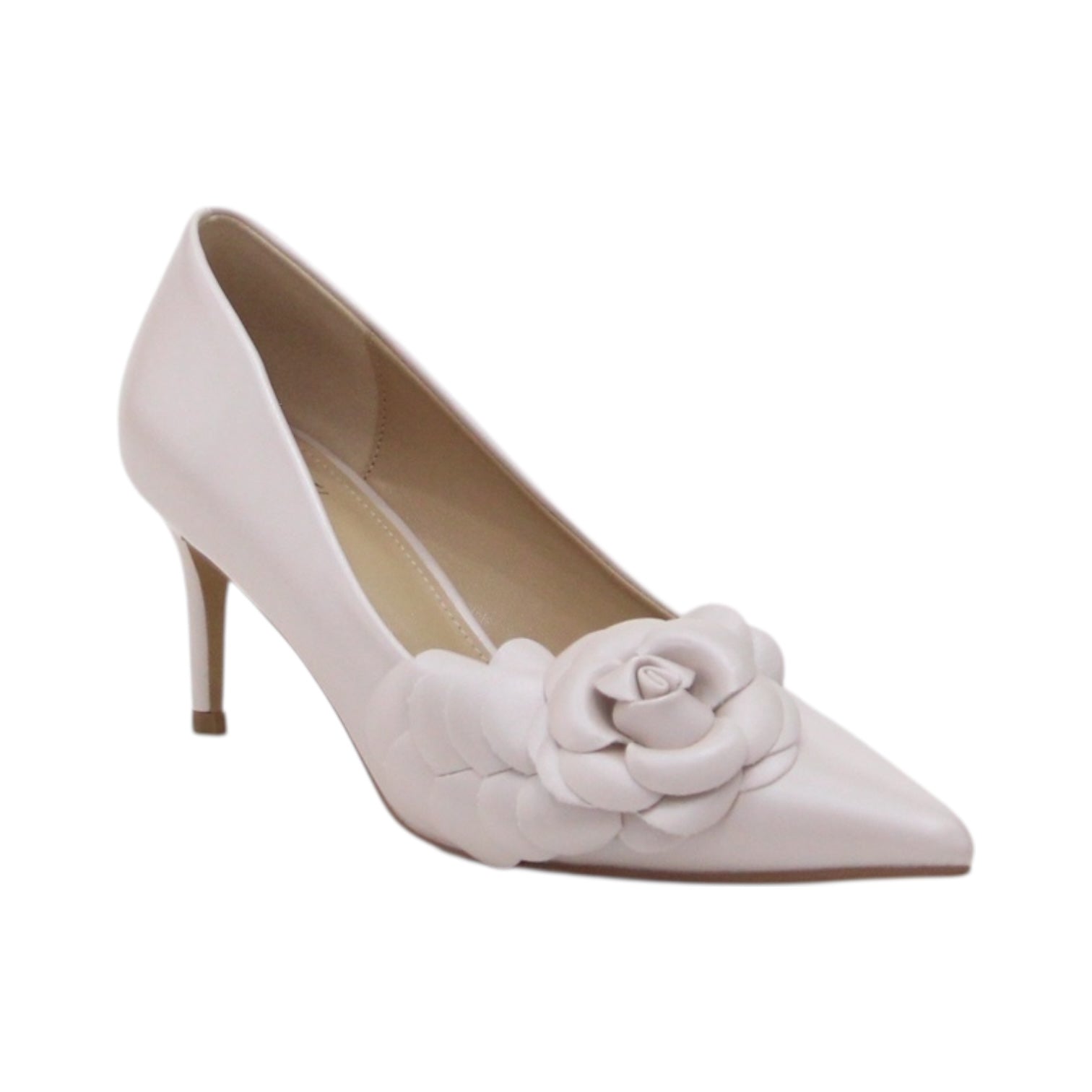 Cajsa pointy 6cm heel court shoe with flower decor