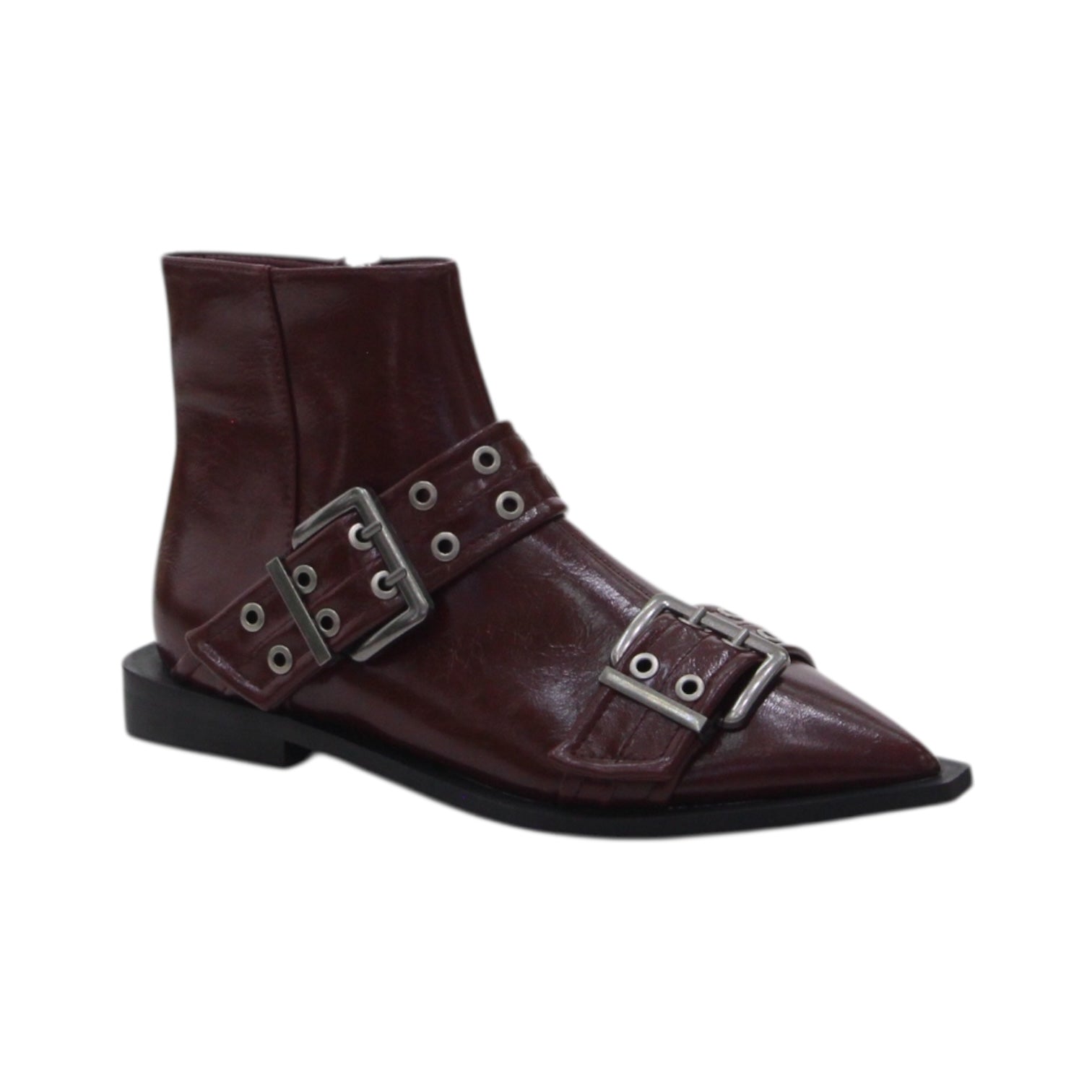 Maja sleek pointed toe double band embellished gladiator bootie