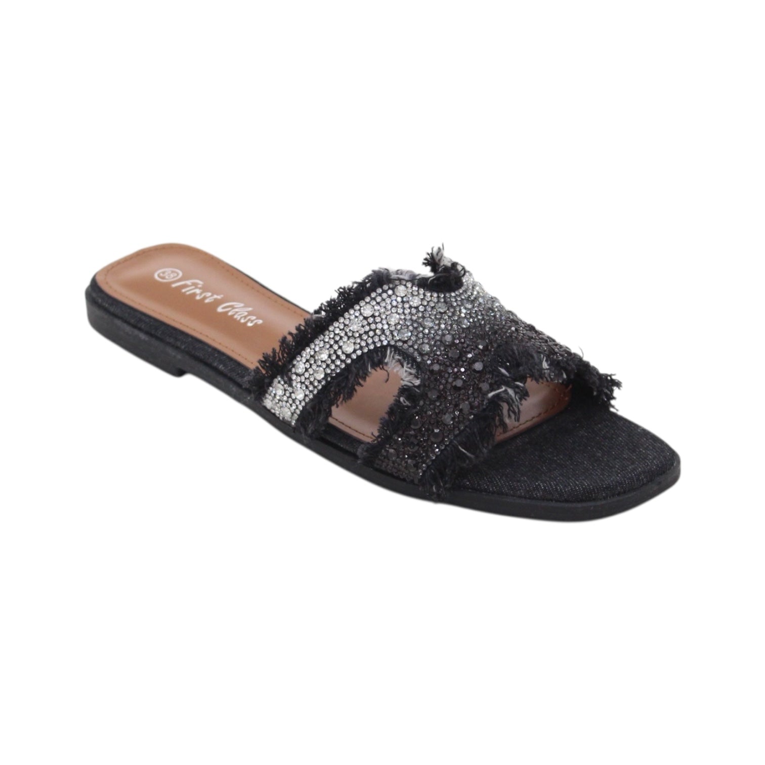 Milana one band first class denim mat flat sandal