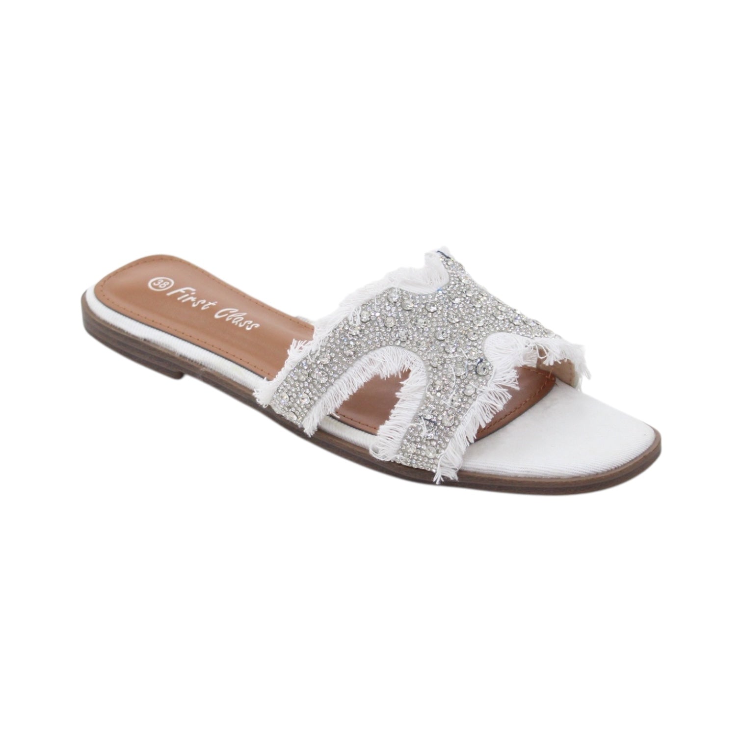 Milana one band first class denim mat flat sandal