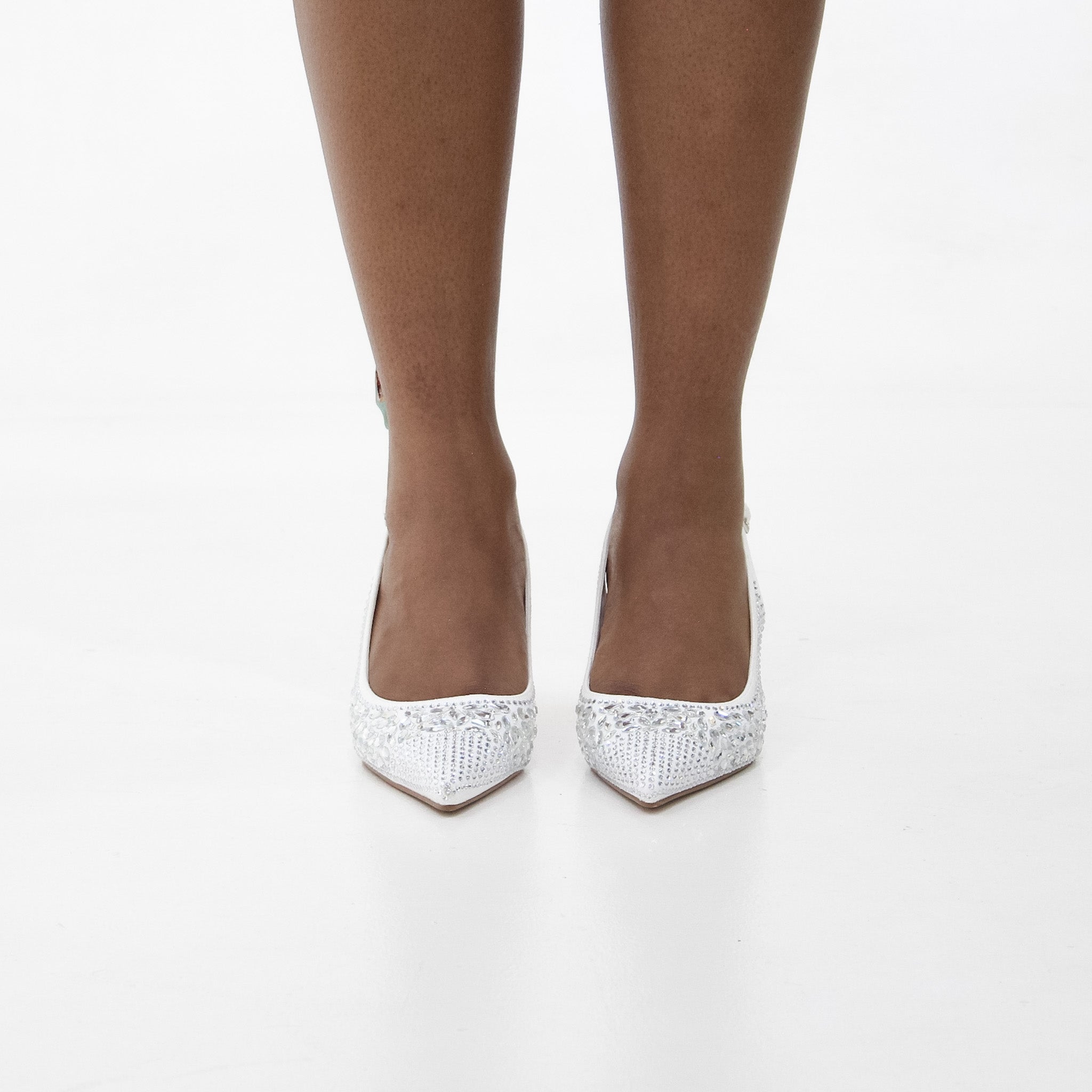 Wow closed-toe 7cm heel crystal embellished sling back