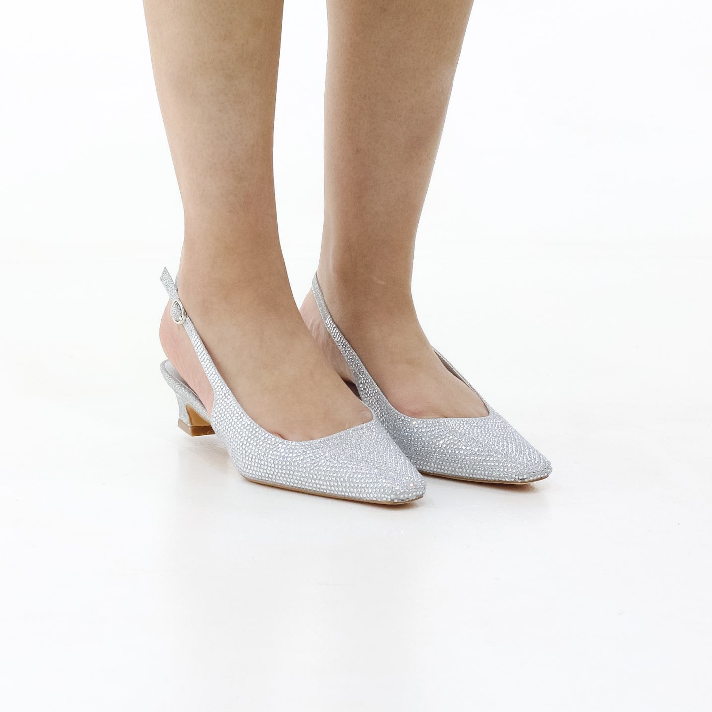 Ruby low 3.5 cm heel slick back with diamante