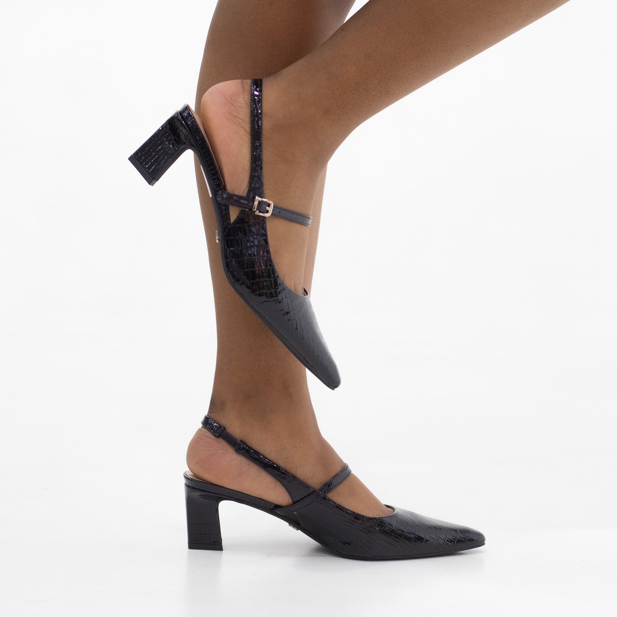 Agoda block 6 cm heel sling back with strap