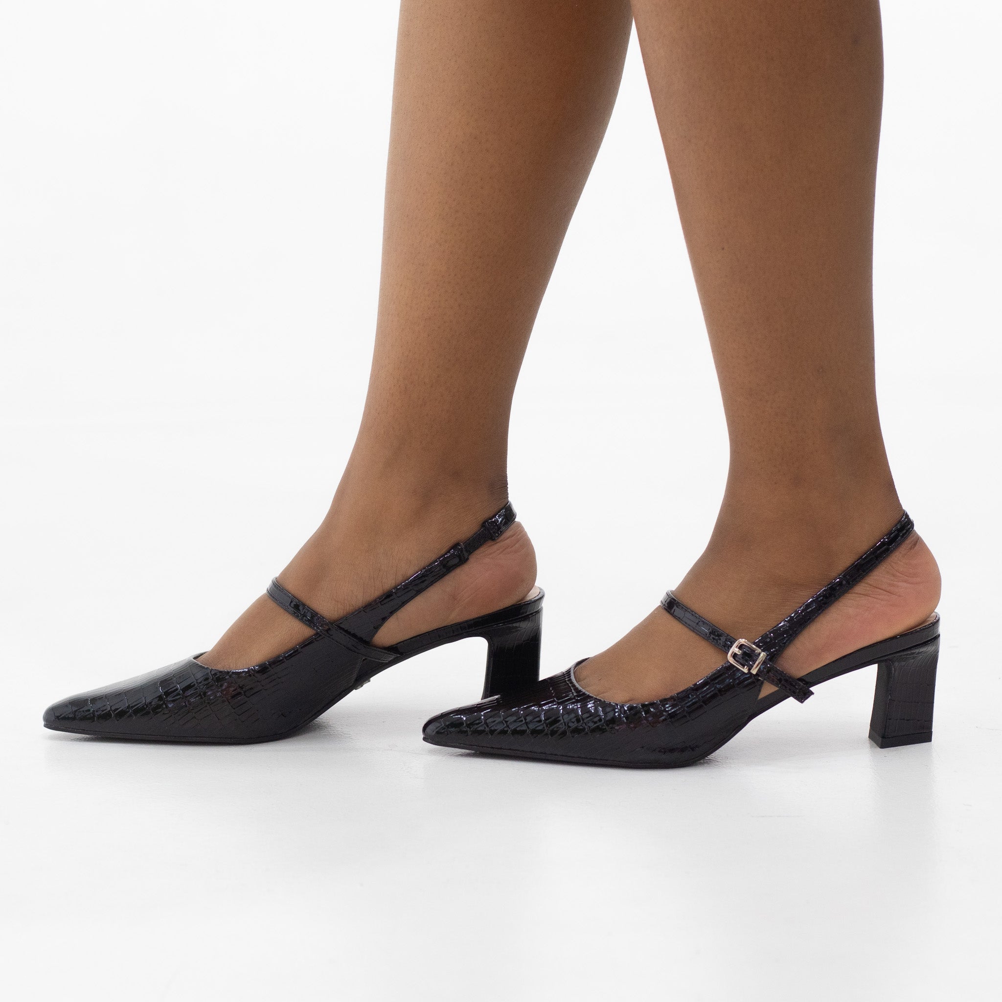 Agoda block 6 cm heel sling back with strap