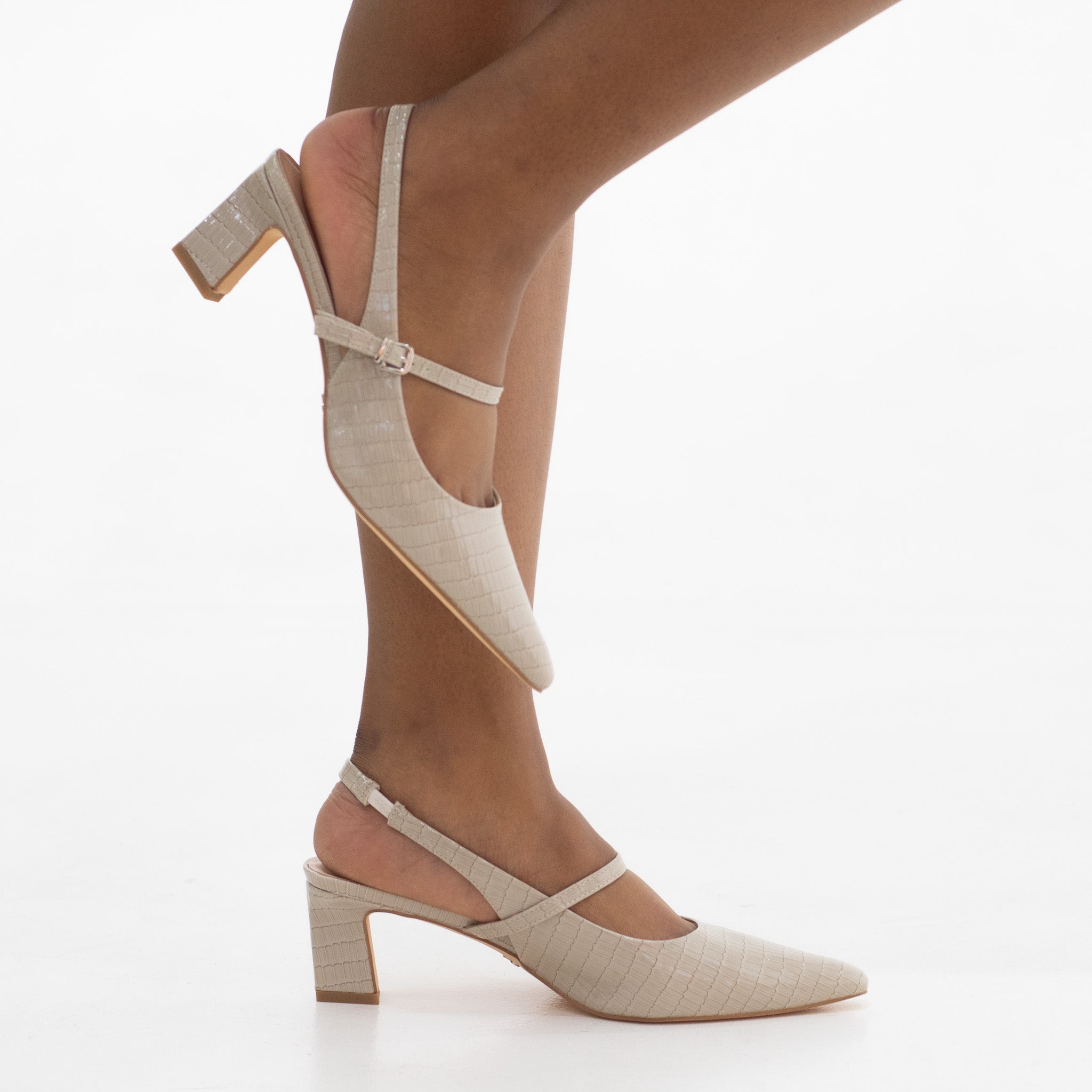 Agoda block 6 cm heel sling back with strap