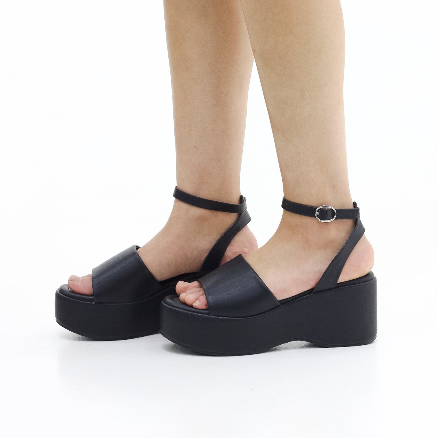 Katra platform wedged sandals with ankle strap