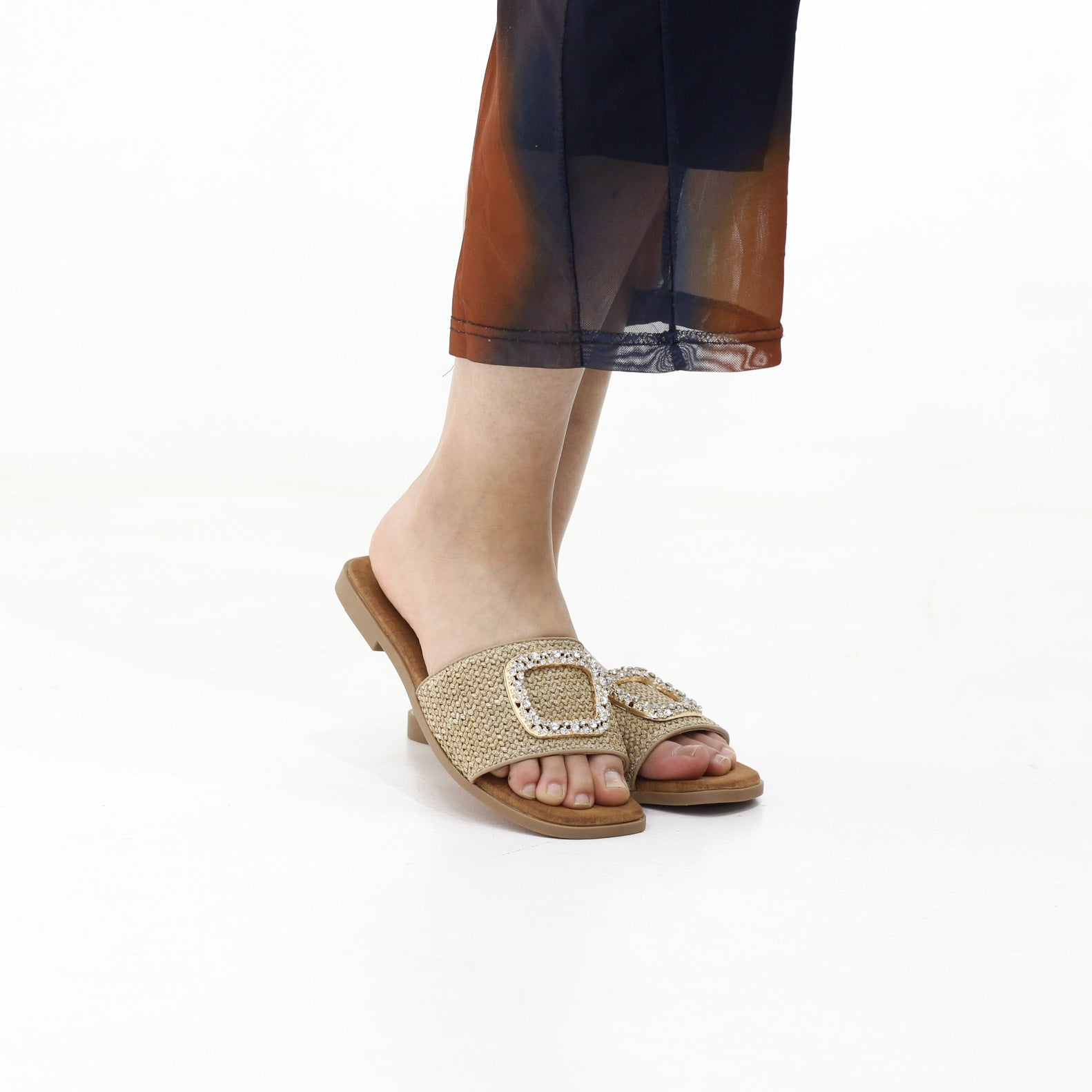 Rain slip-on embellished flat sandals