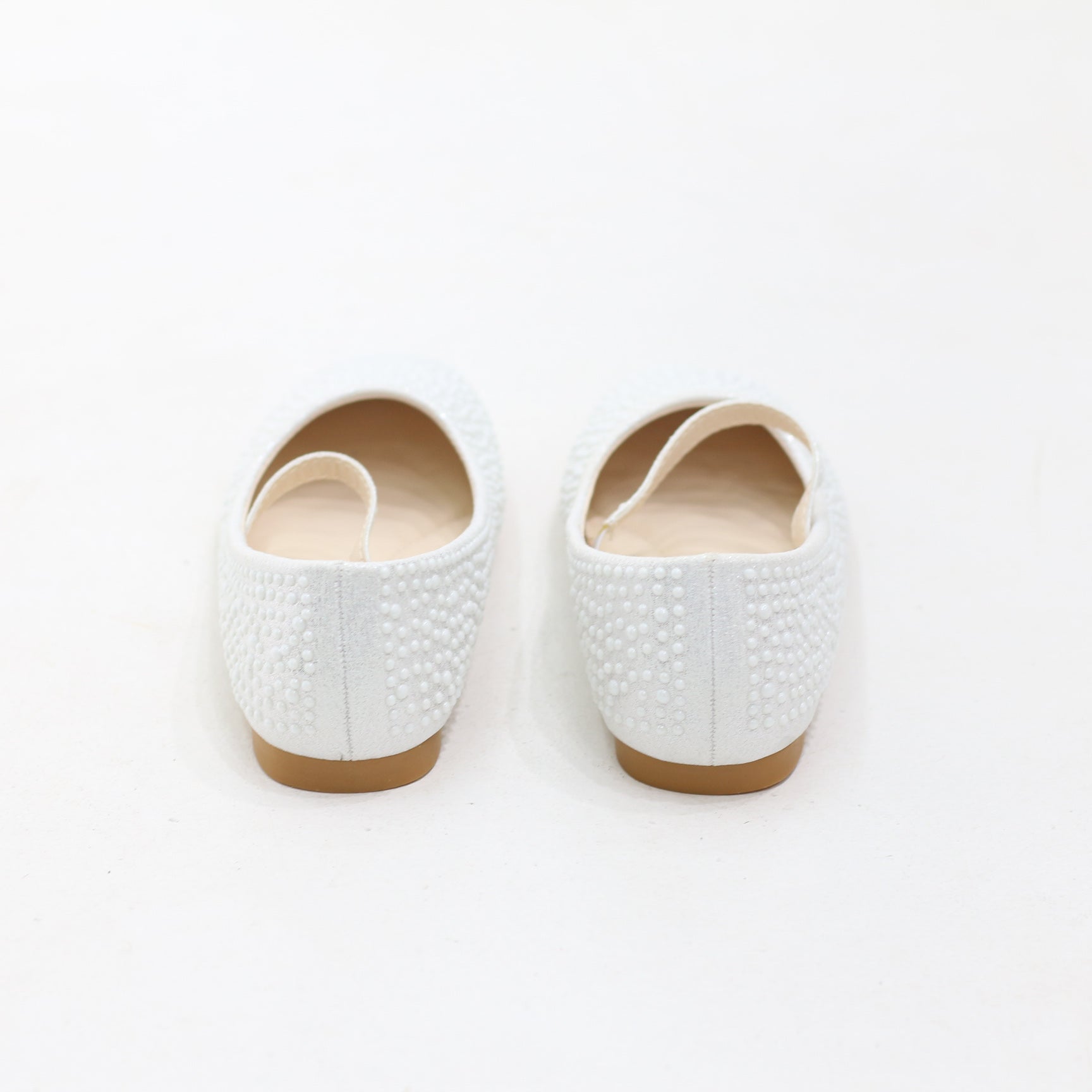 Zaley pearl-detailed girls ballet flats with ankle strap