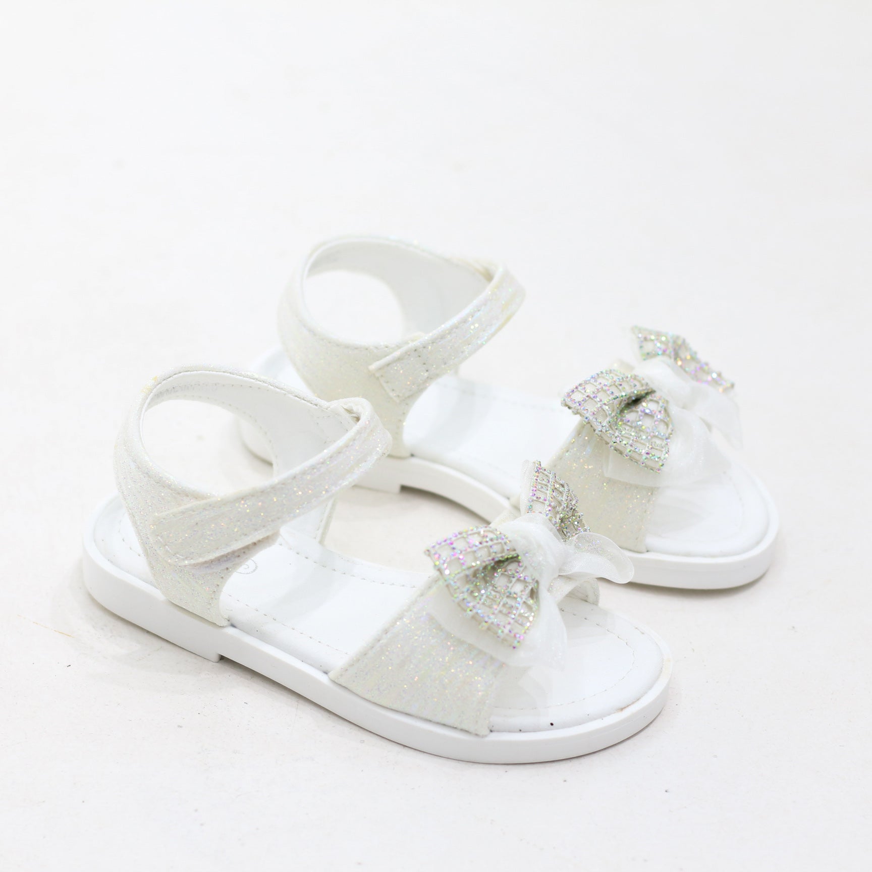 Prune sparkle bow baby girls sandals