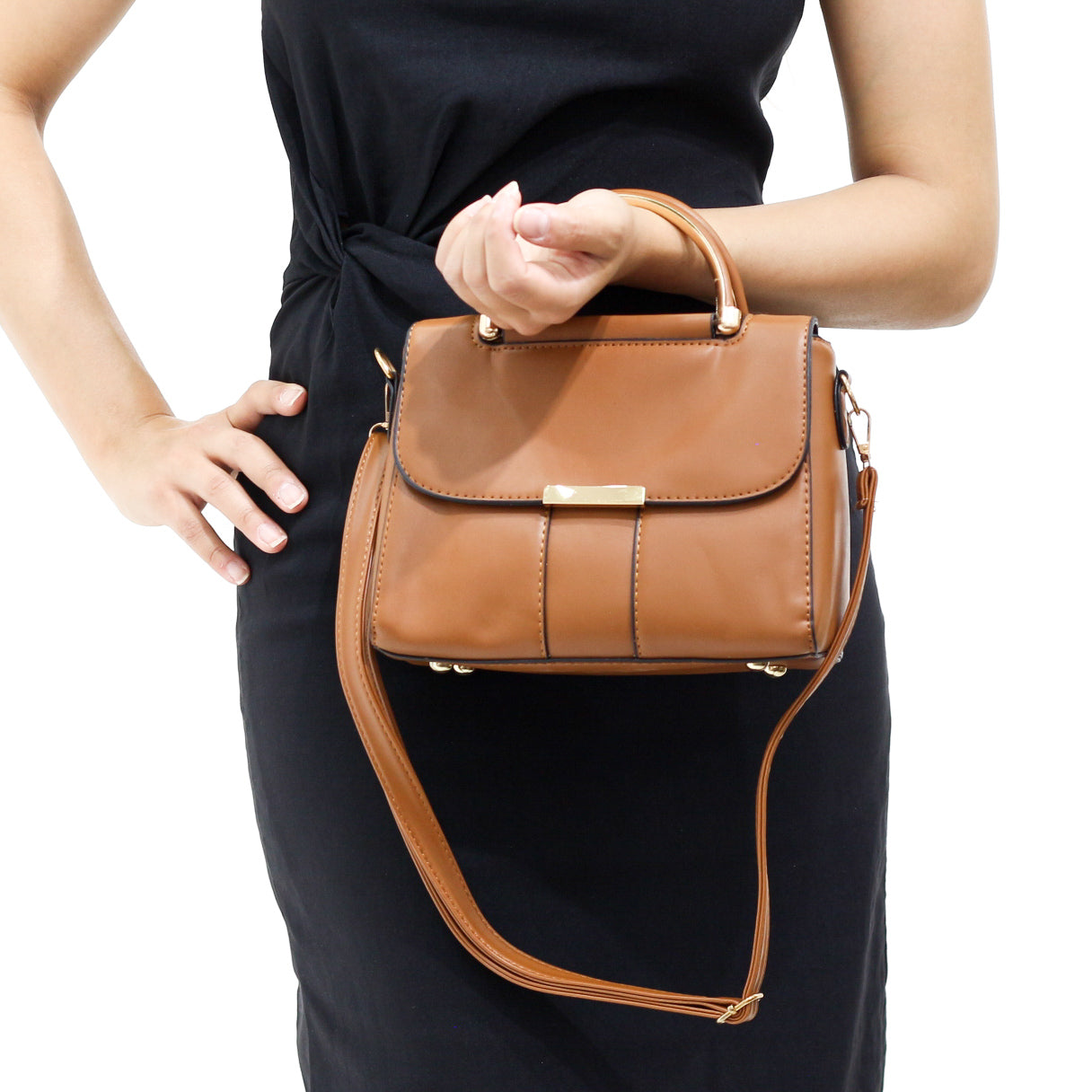 Eridot structured Handbags with Metallic Handle