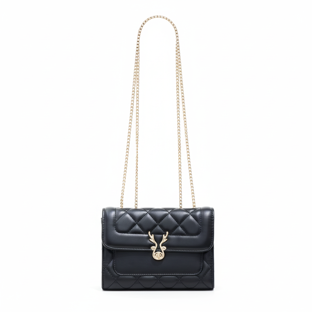 Ericlas quilted crossbody bag with gold chain