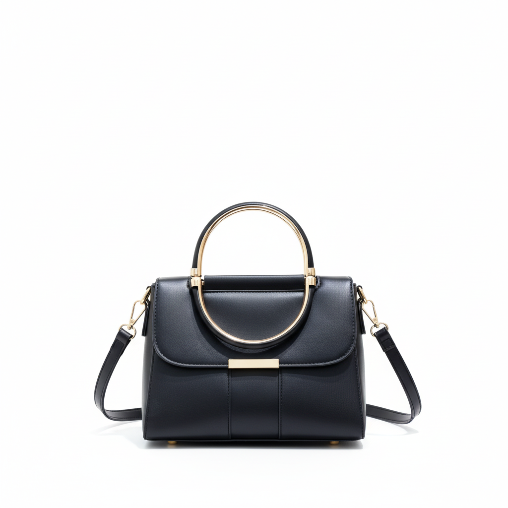 Eridot structured Handbags with Metallic Handle