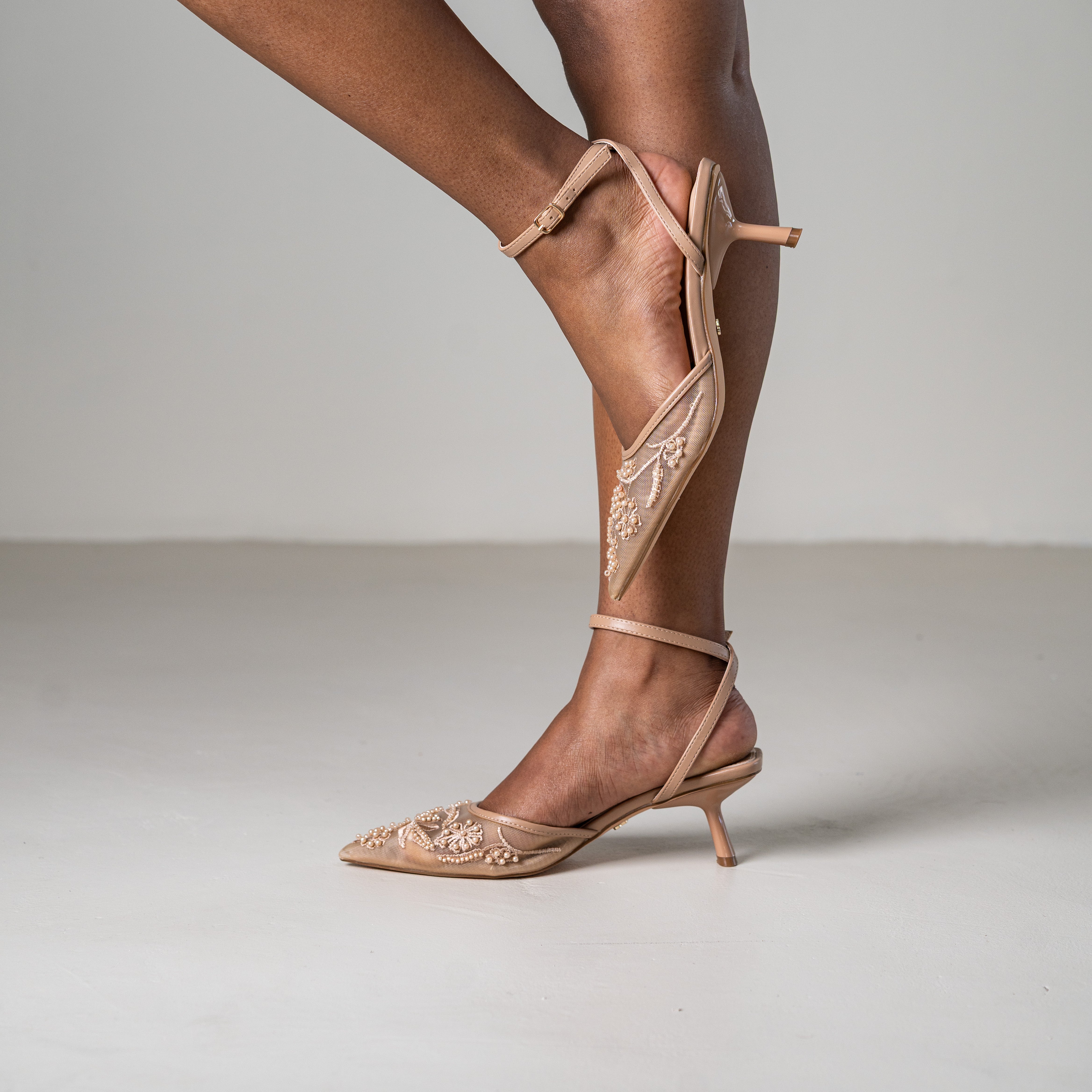 Rasa embroidered slingback pointed heel