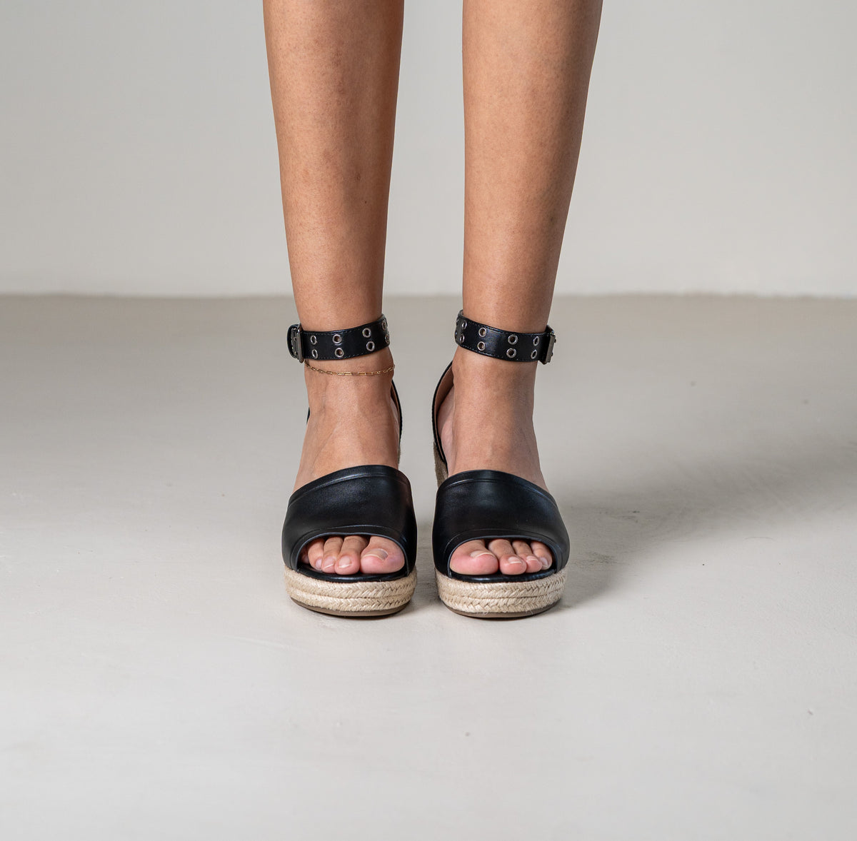 Mitohi wedge sandals with ankle strap and open toe