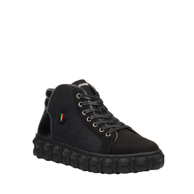 Mazerata Pigale15 faux suede / print black men's shoes