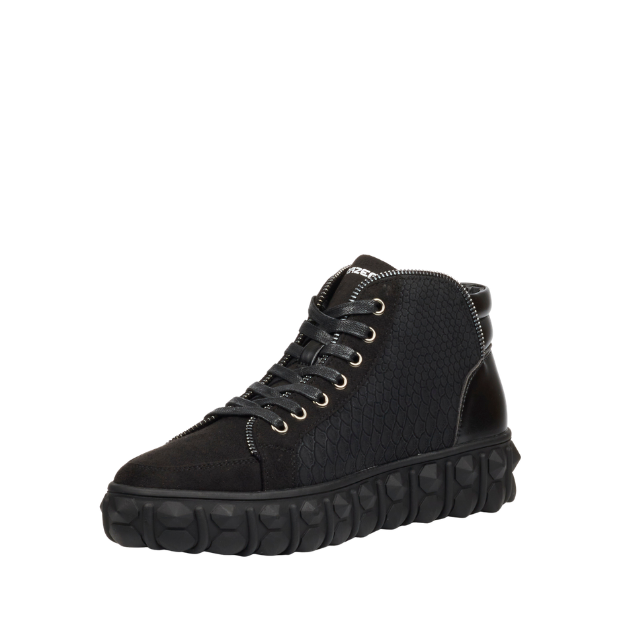Mazerata Pigale15 faux suede / print black men's shoes