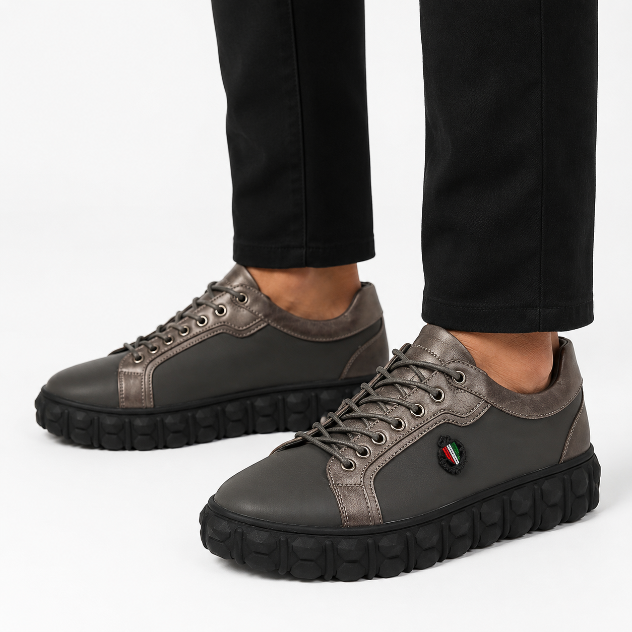 Mazerata Pigale33 faux nubuck/ canvas men's sneakers