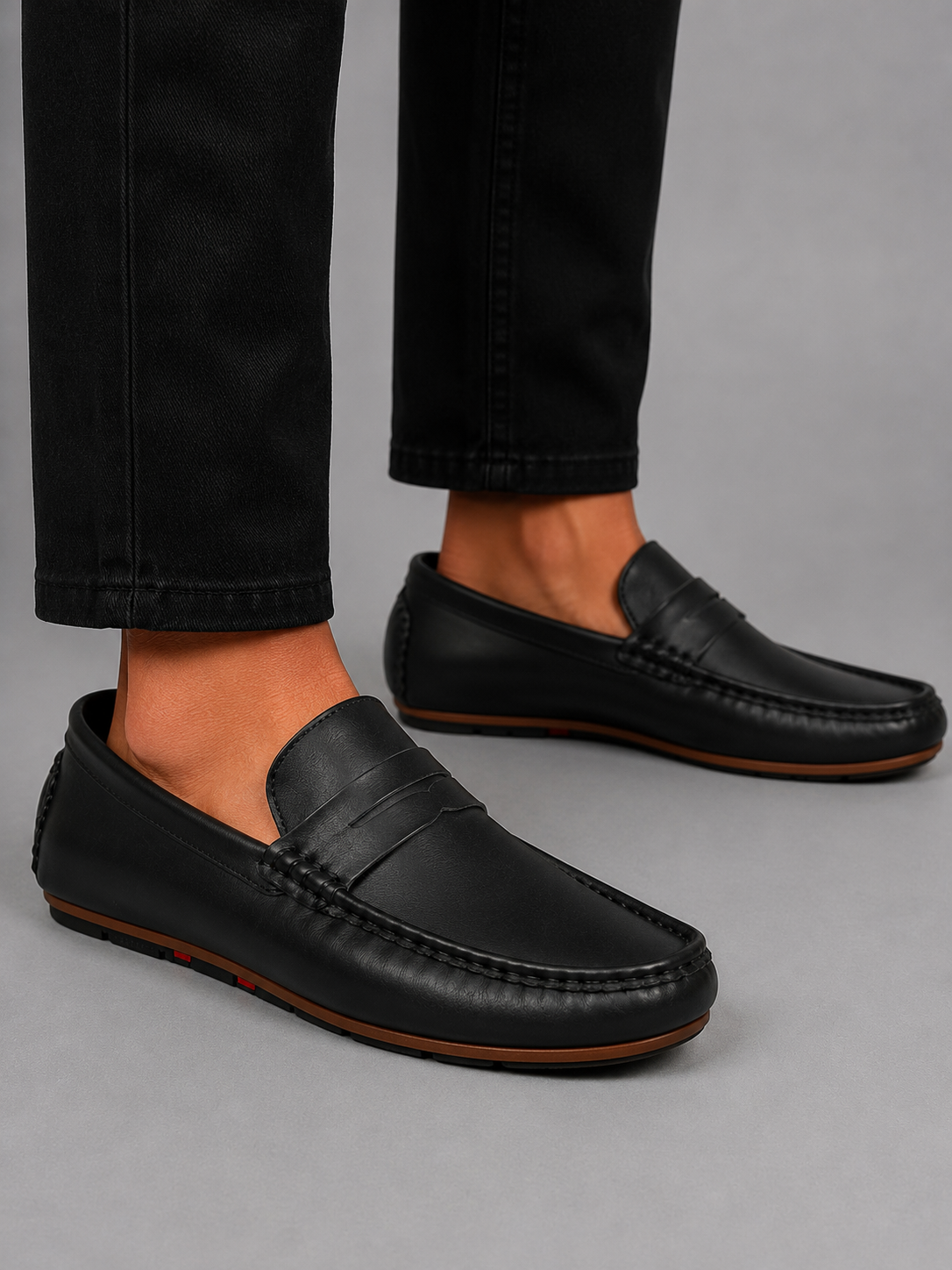 Grant men classic leather penny loafers