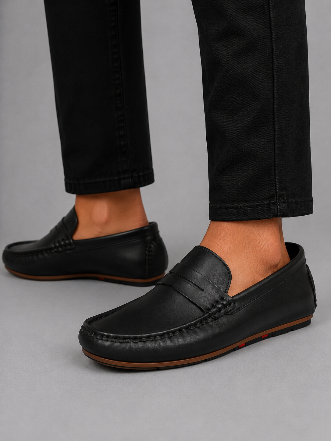 Grant men classic leather penny loafers
