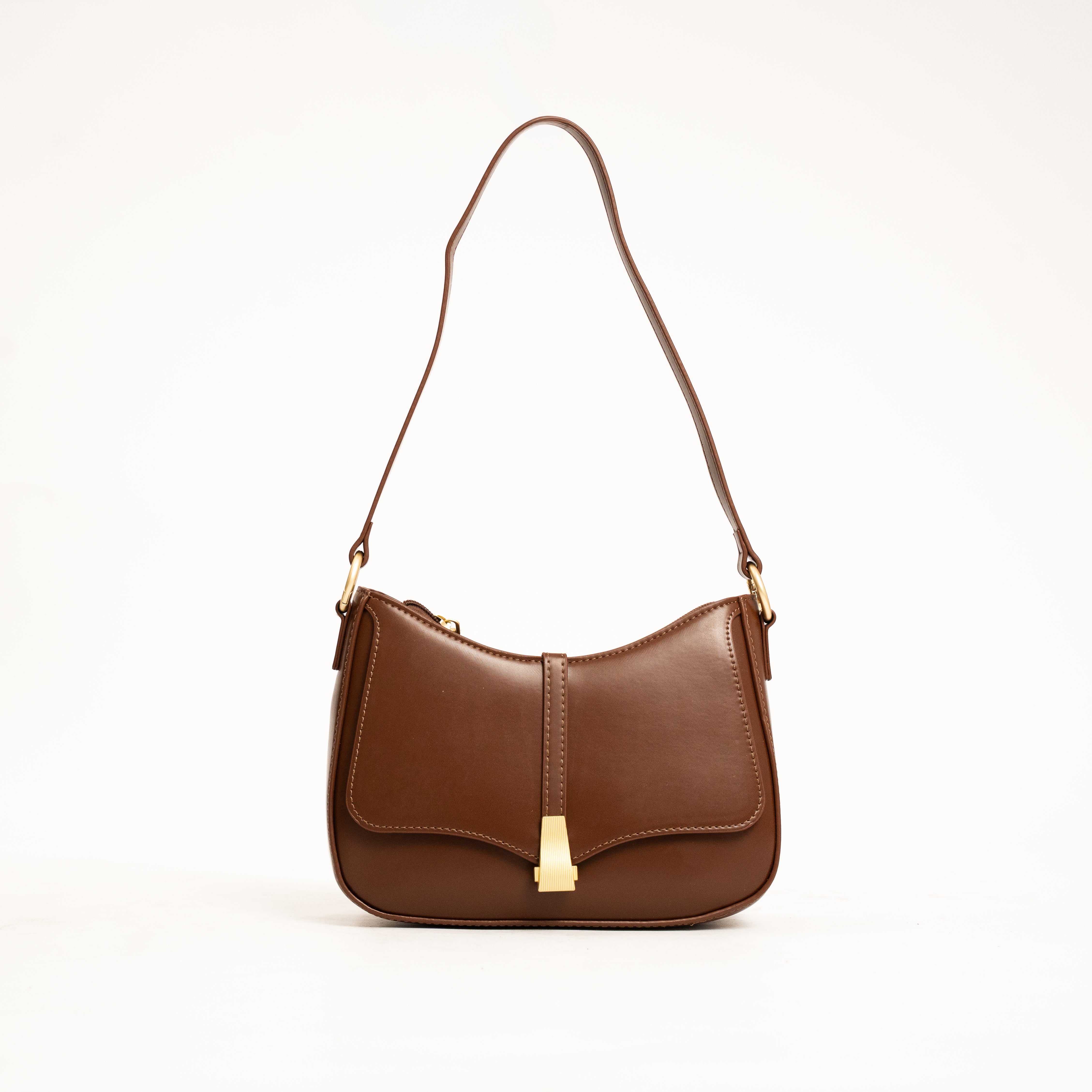 Amour elegant curved shoulder bag with gold accent