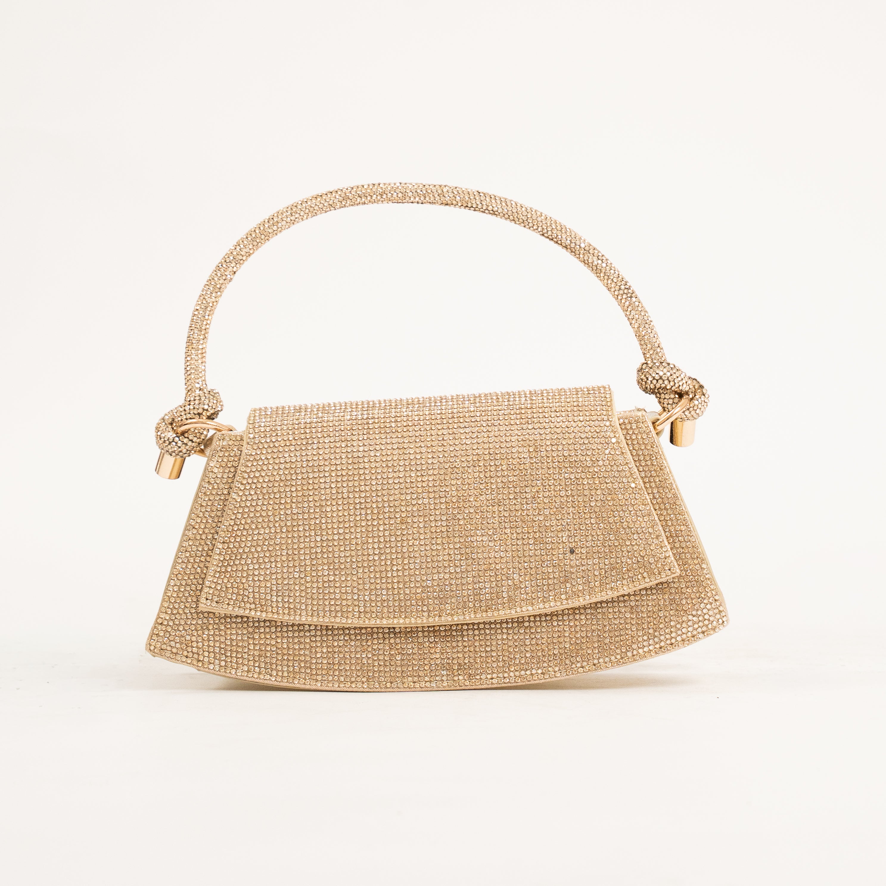 Cosa rhinestone top-handle evening bag with elegant chain strap