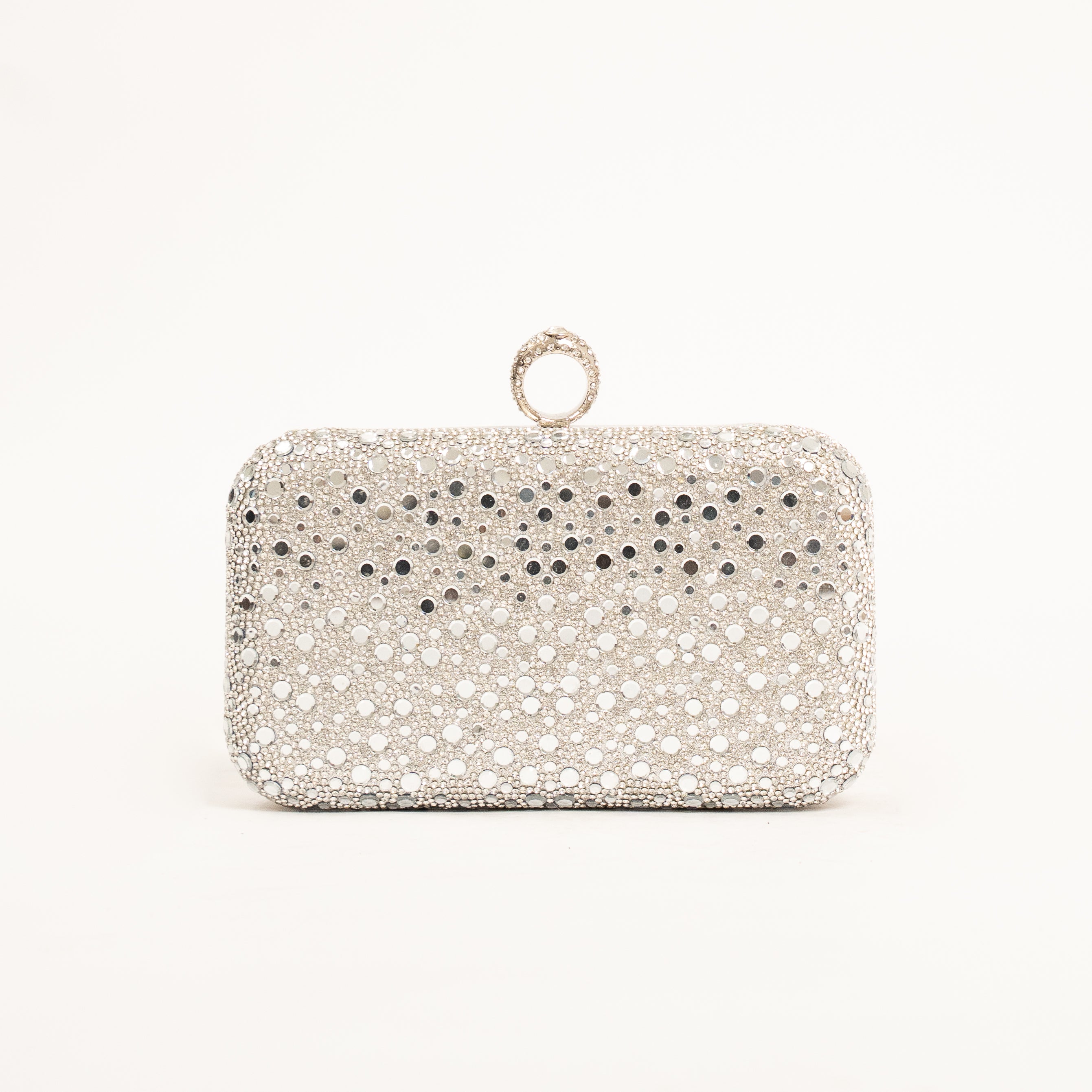 Galaxy luxury rhinestone evening clutch with elegant ring handle