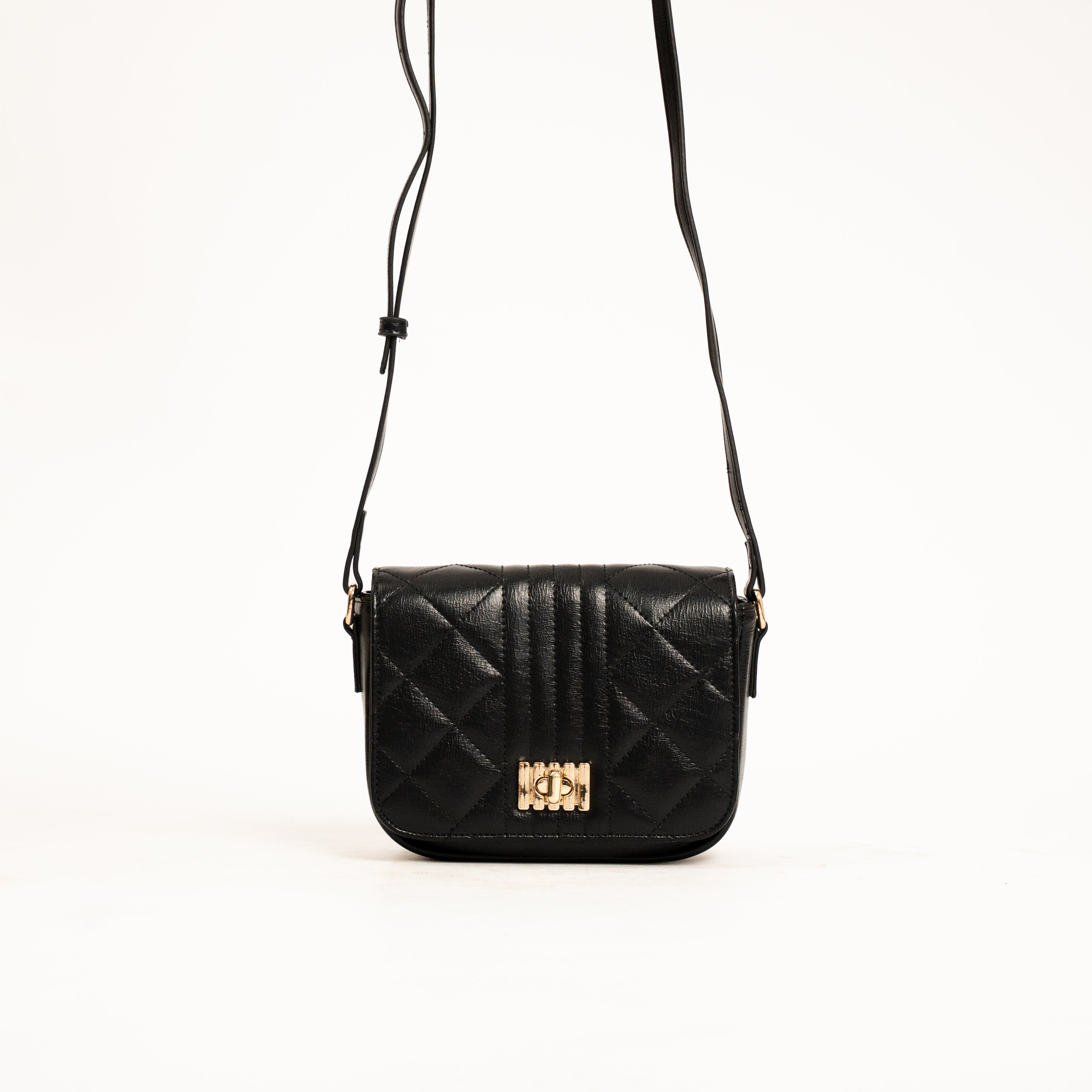 Maelis Elegant quilted crossbody handbag with gold-tone clasp detail