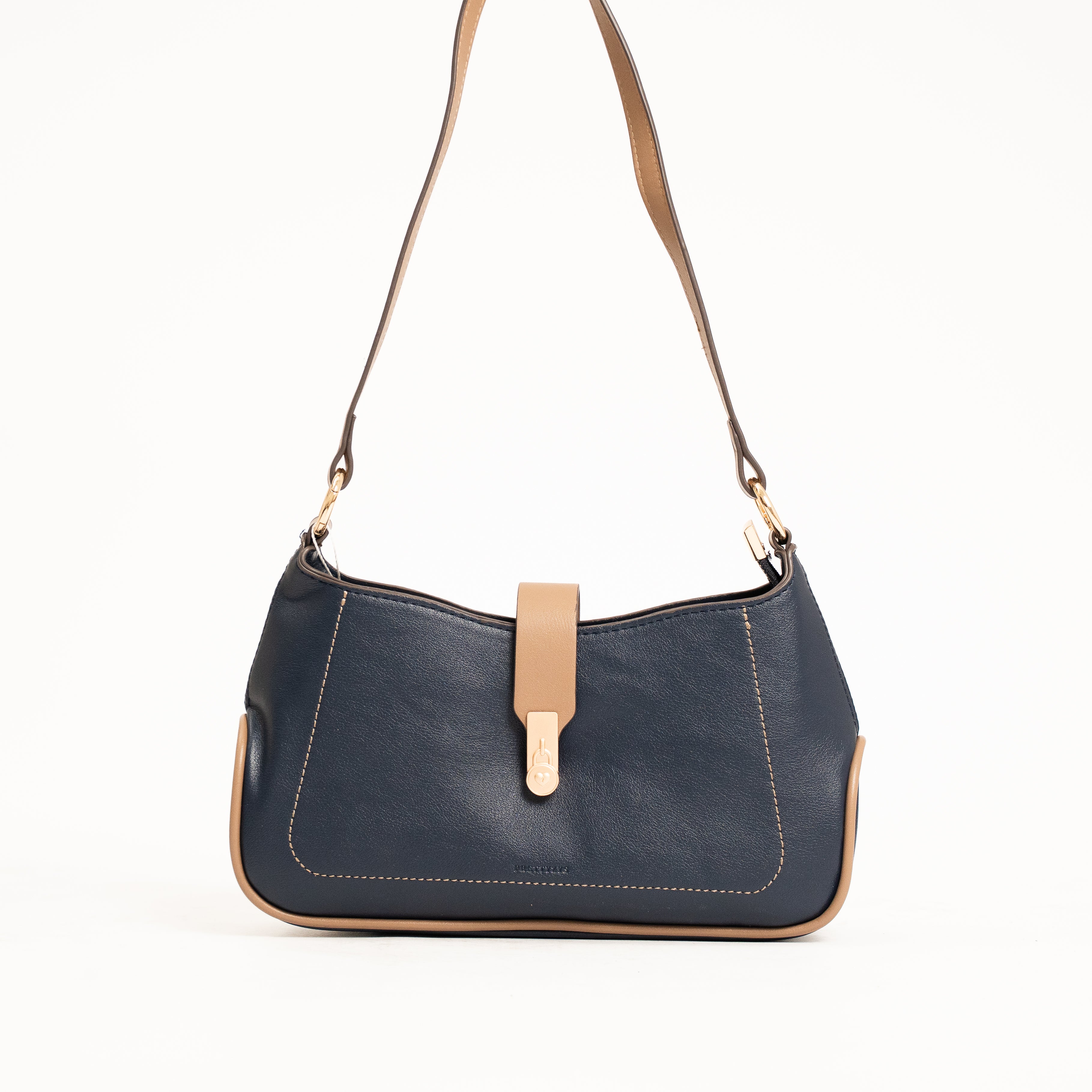 Zelie elegant buckle shoulder bag with sleek design