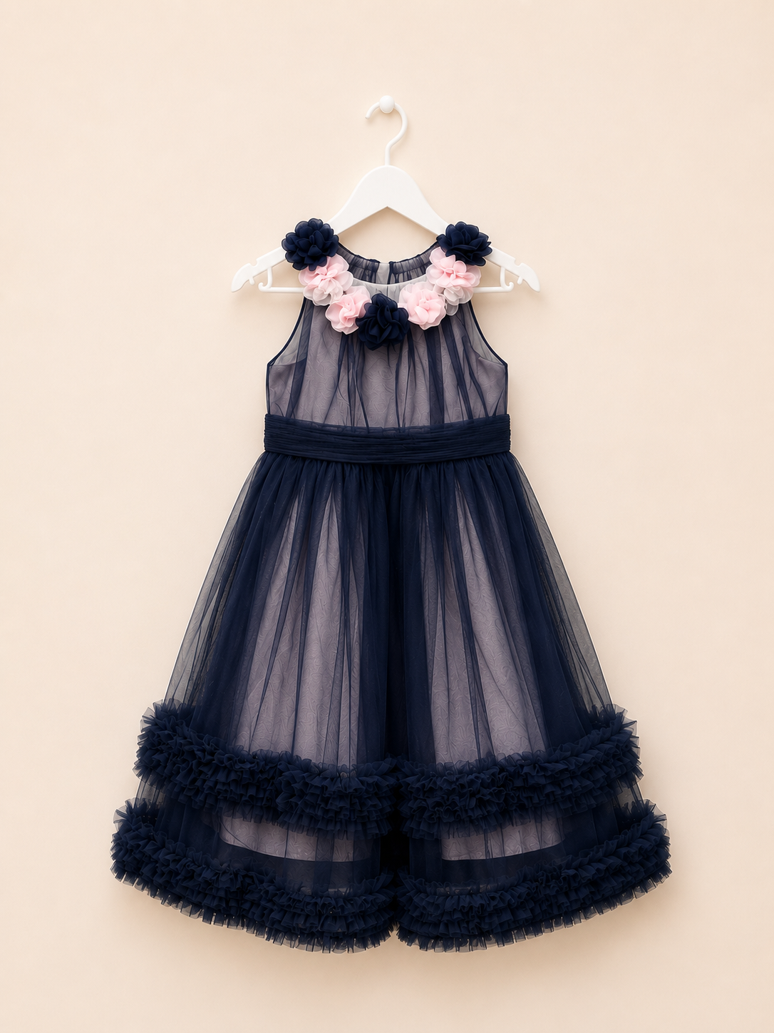 Blossom girls Tulle Dress Navy