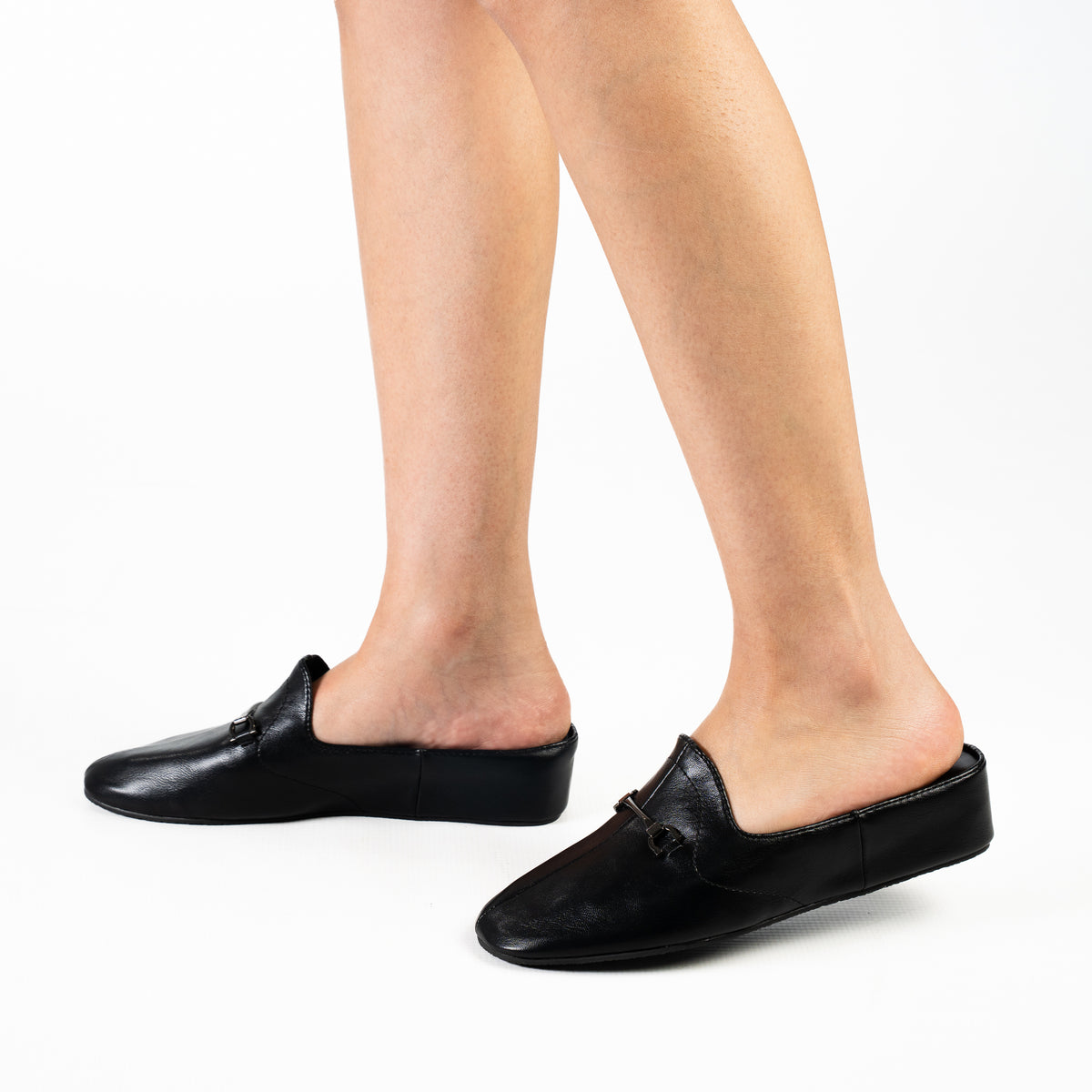 Stachi women's slip-on mule with Low wedge heel with trim
