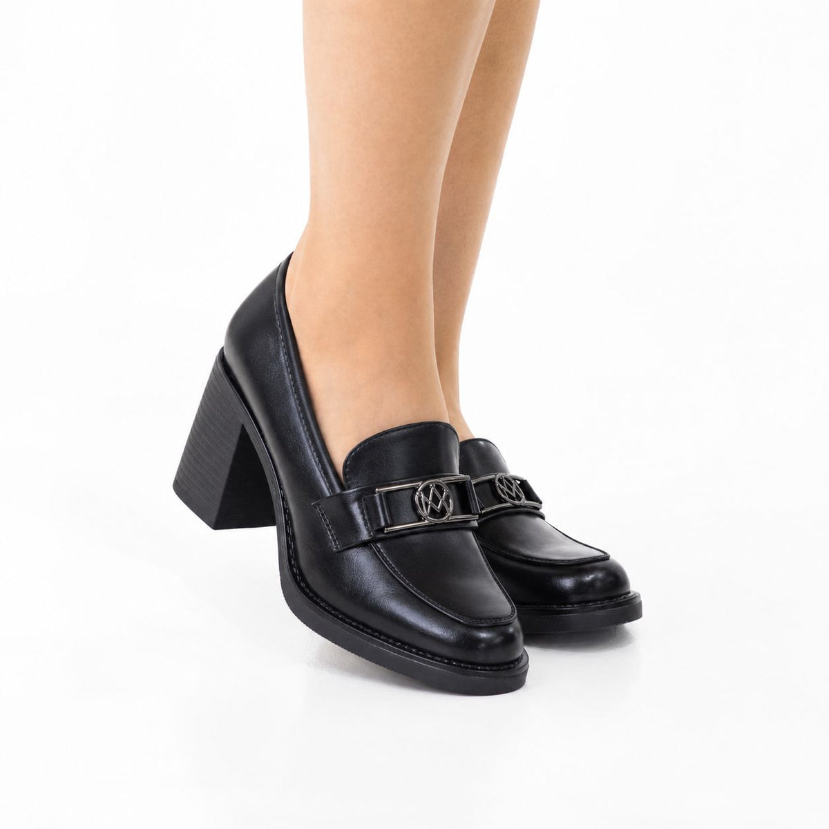 Lanomi Chunky platform loafer with block heel and buckle detail