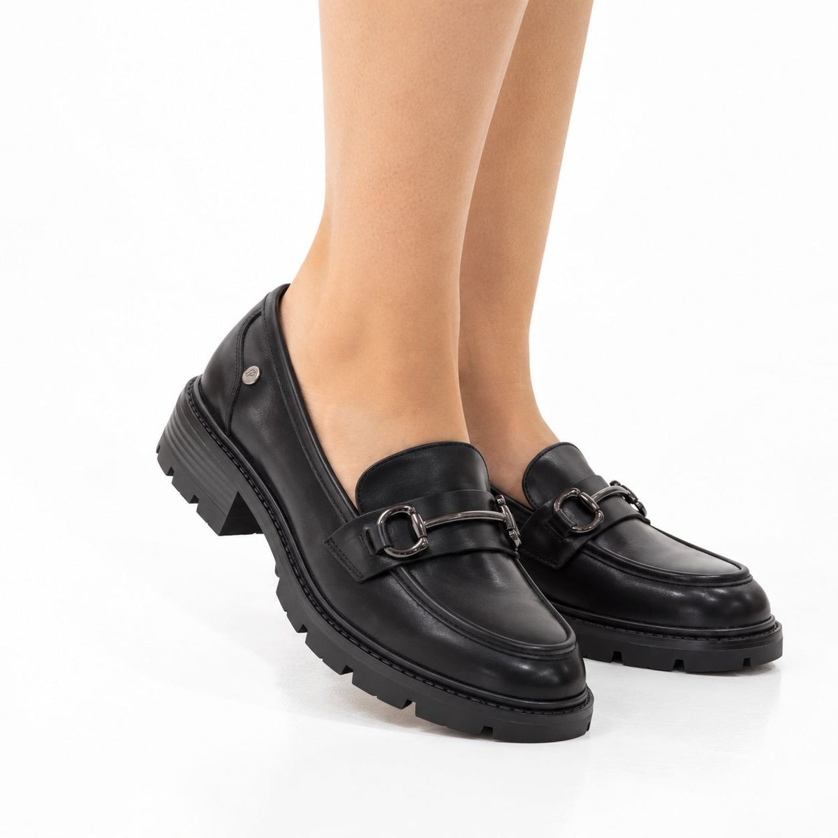 Franoli loafer chuncky with two circle black