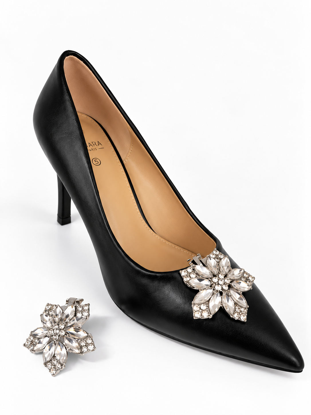 Trim08 crystal floral shoe trims, 2-piece set