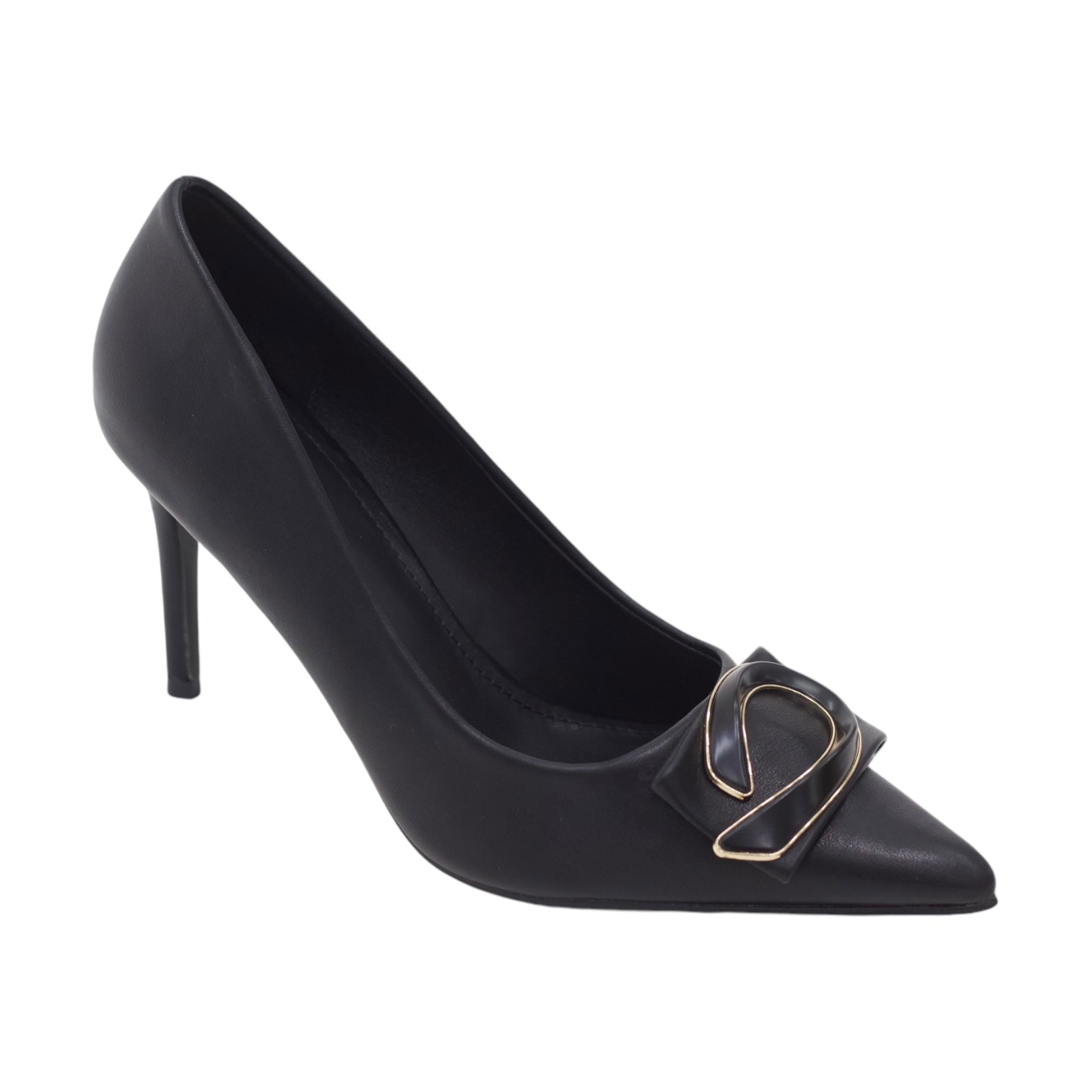 Winona pu 9cm heel court with a trim detailed