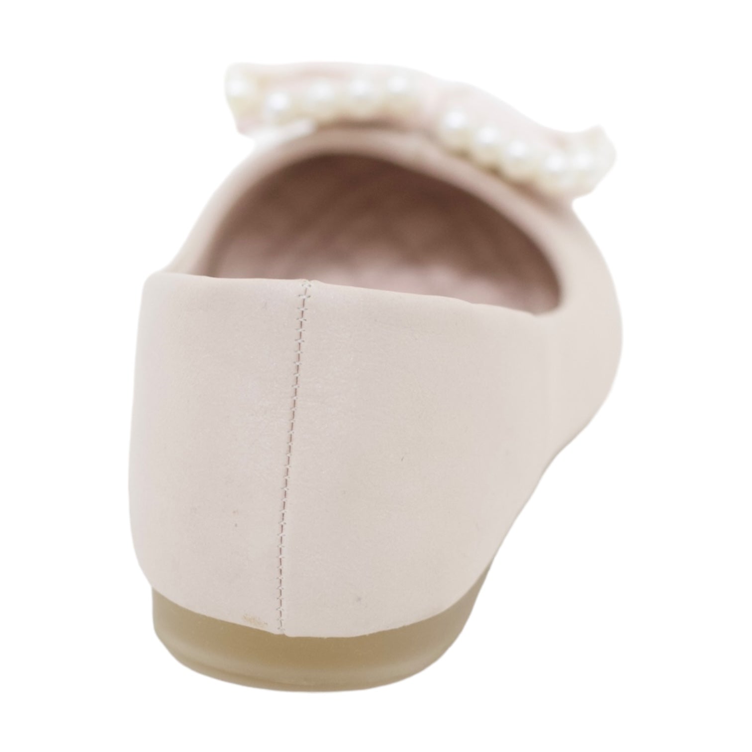 Nitara girls dress pump with a pearls bow pink