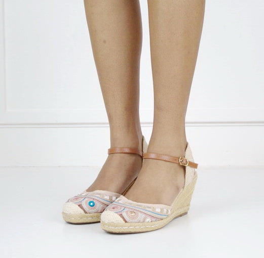 Hiroko S29-1 closed toe wedge sandals pink