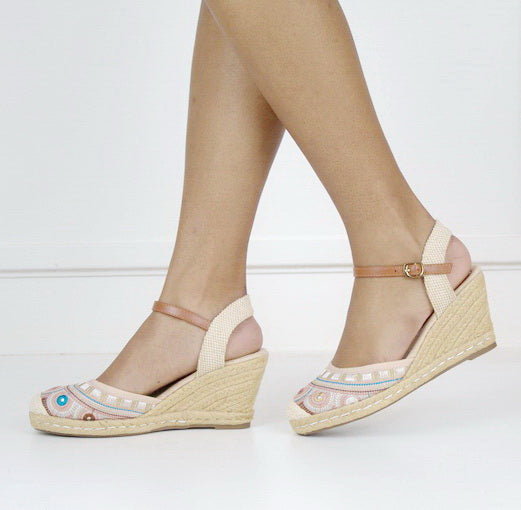 Hiroko S29-1 closed toe wedge sandals pink