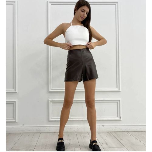 Harper vegan leather short brown