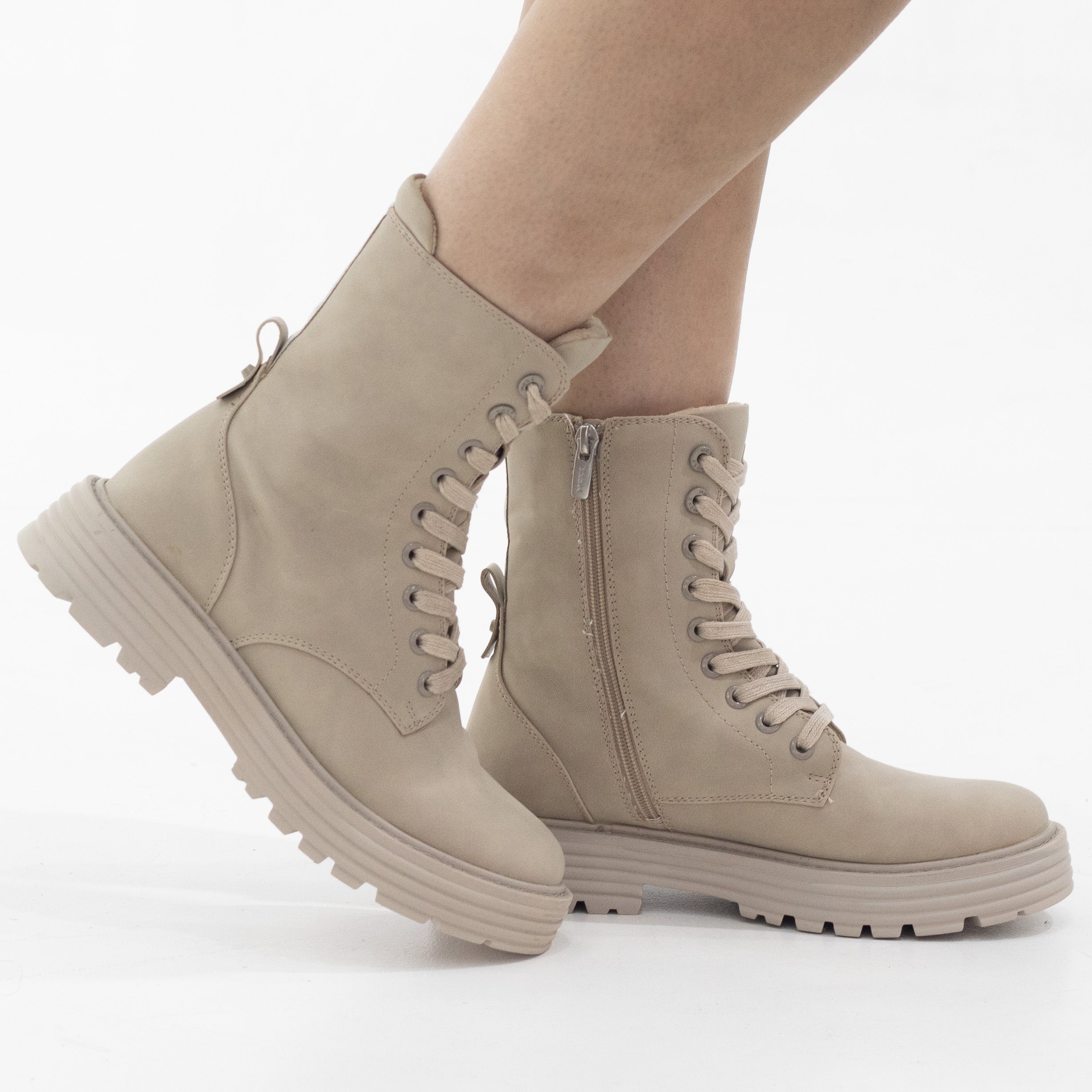 Mexx nubuck pu lace up boot beige