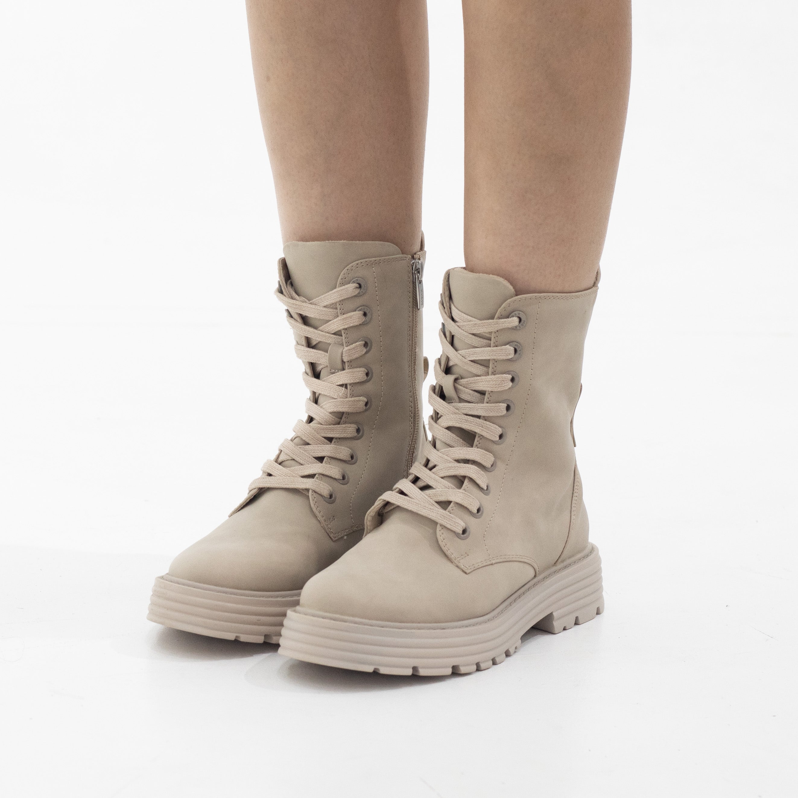 Mexx nubuck pu lace up boot beige
