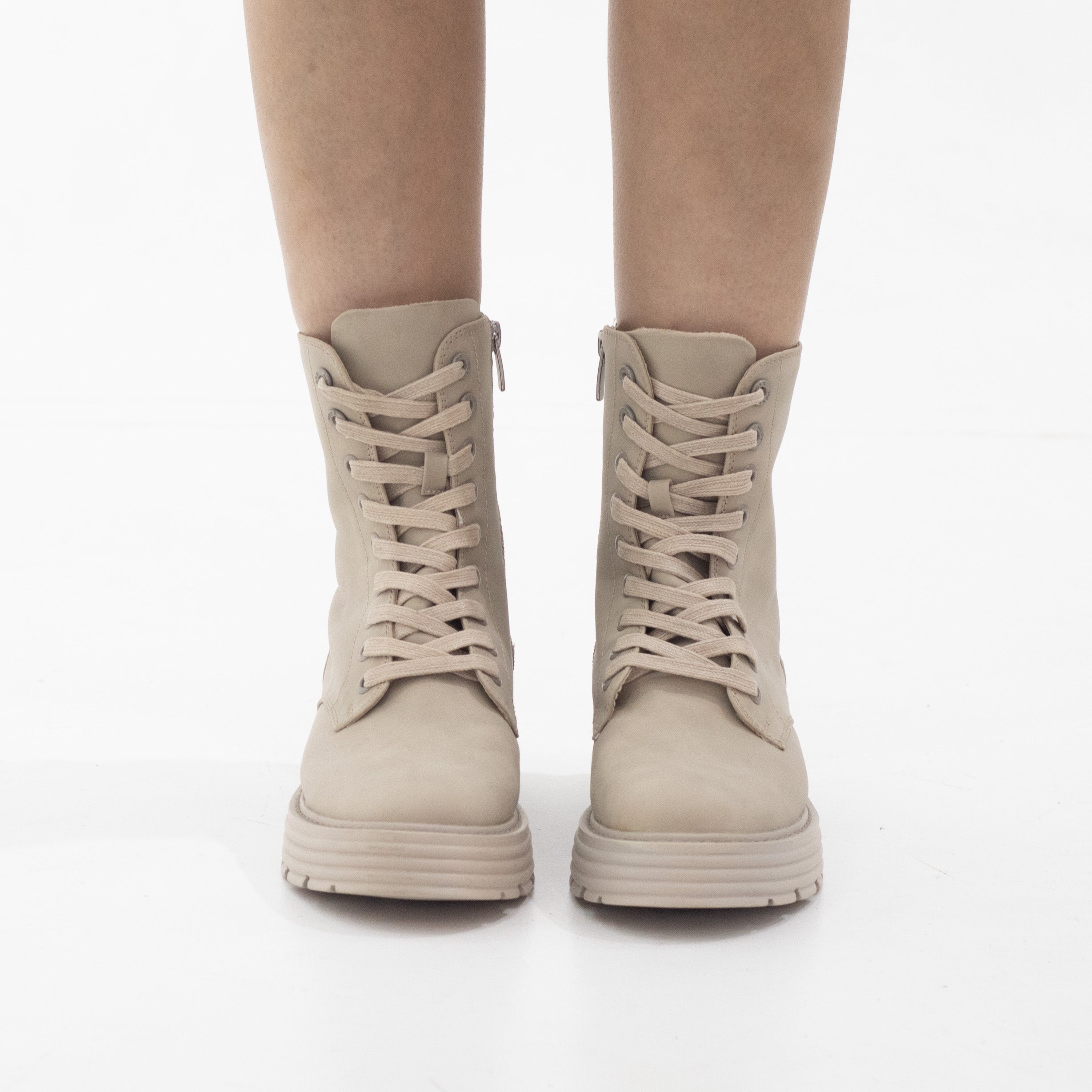 Mexx nubuck pu lace up boot beige